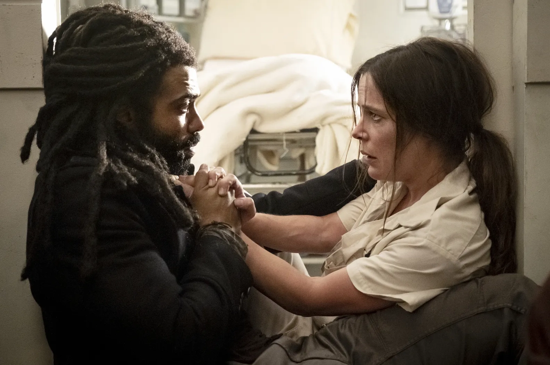 Katie McGuinness and Daveed Diggs in Snowpiercer (2020)