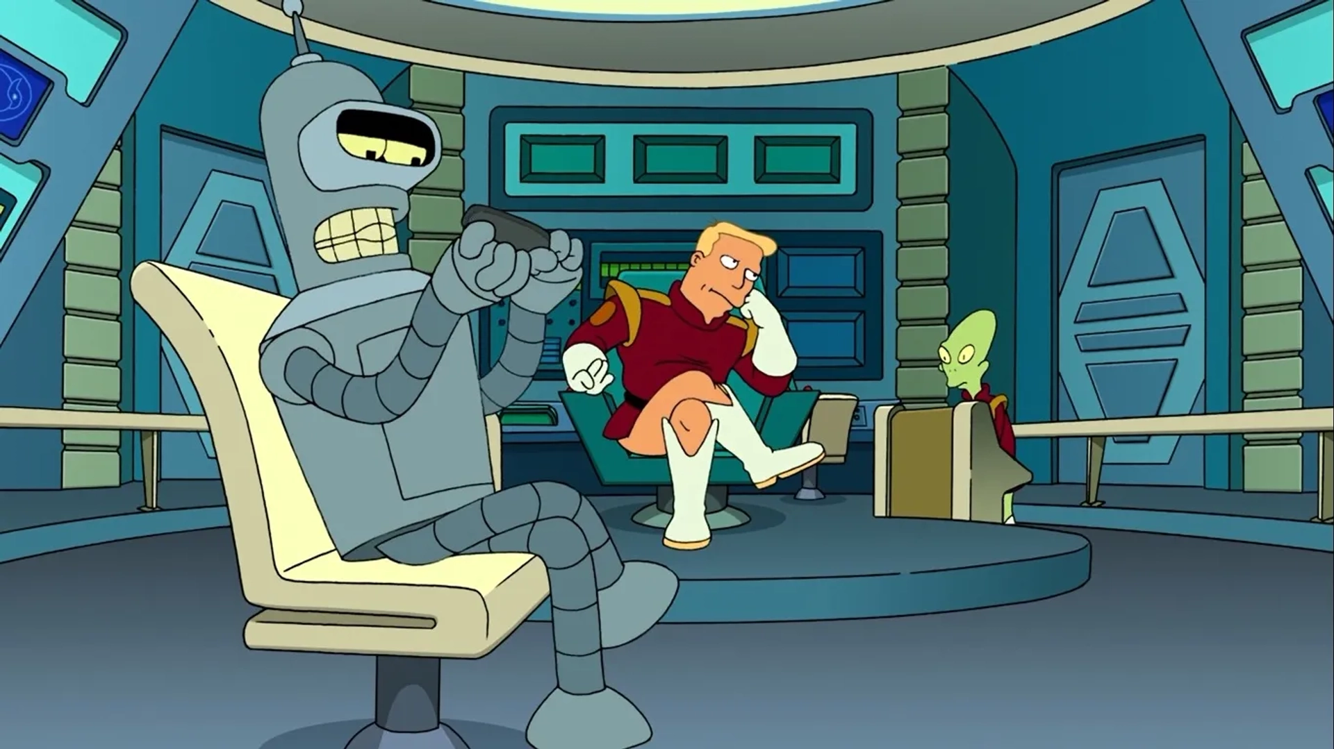 Maurice LaMarche, John DiMaggio, and Billy West in Futurama (1999)