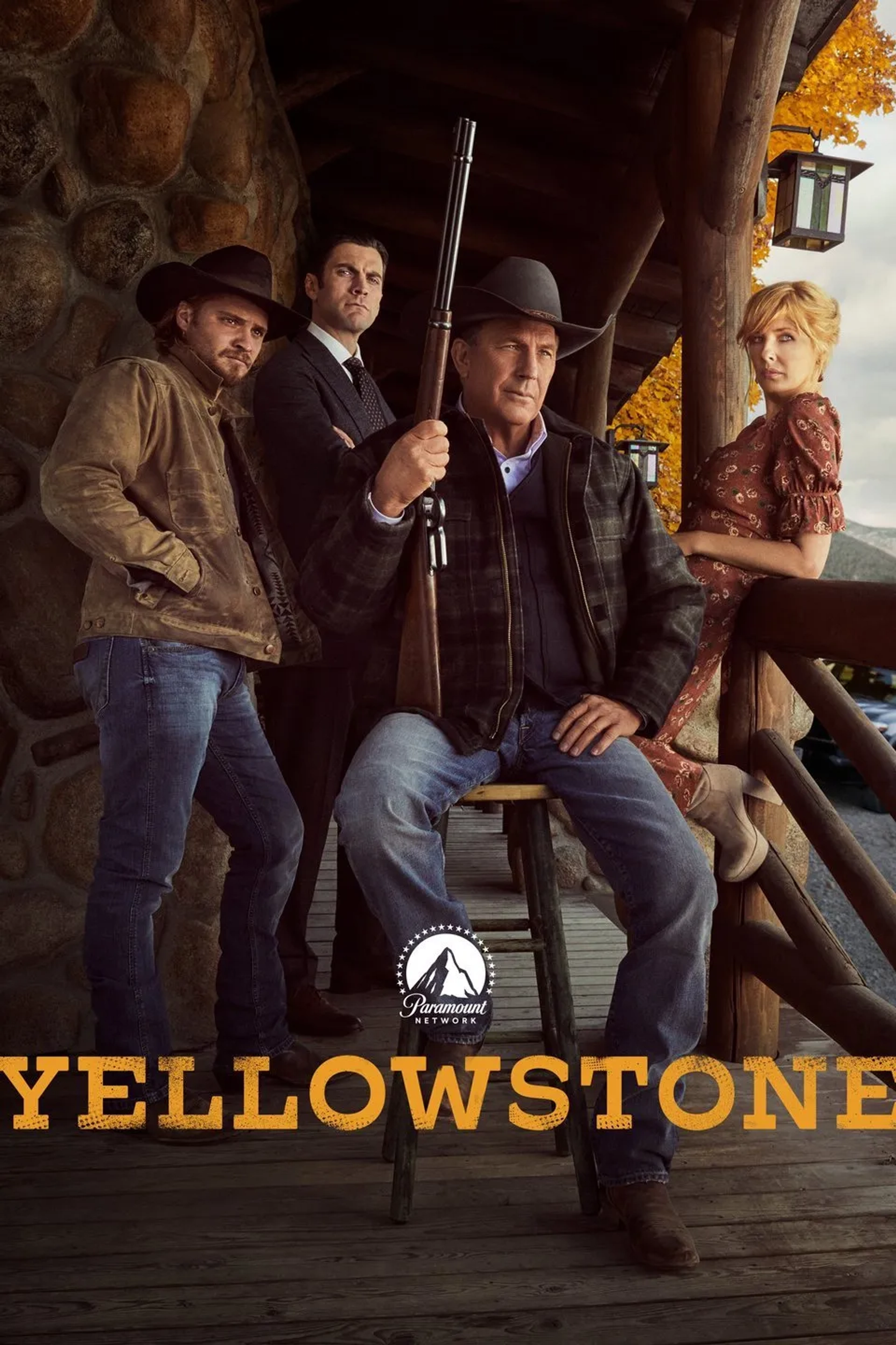 Kevin Costner, Wes Bentley, Kelly Reilly, and Luke Grimes in Yellowstone (2018)