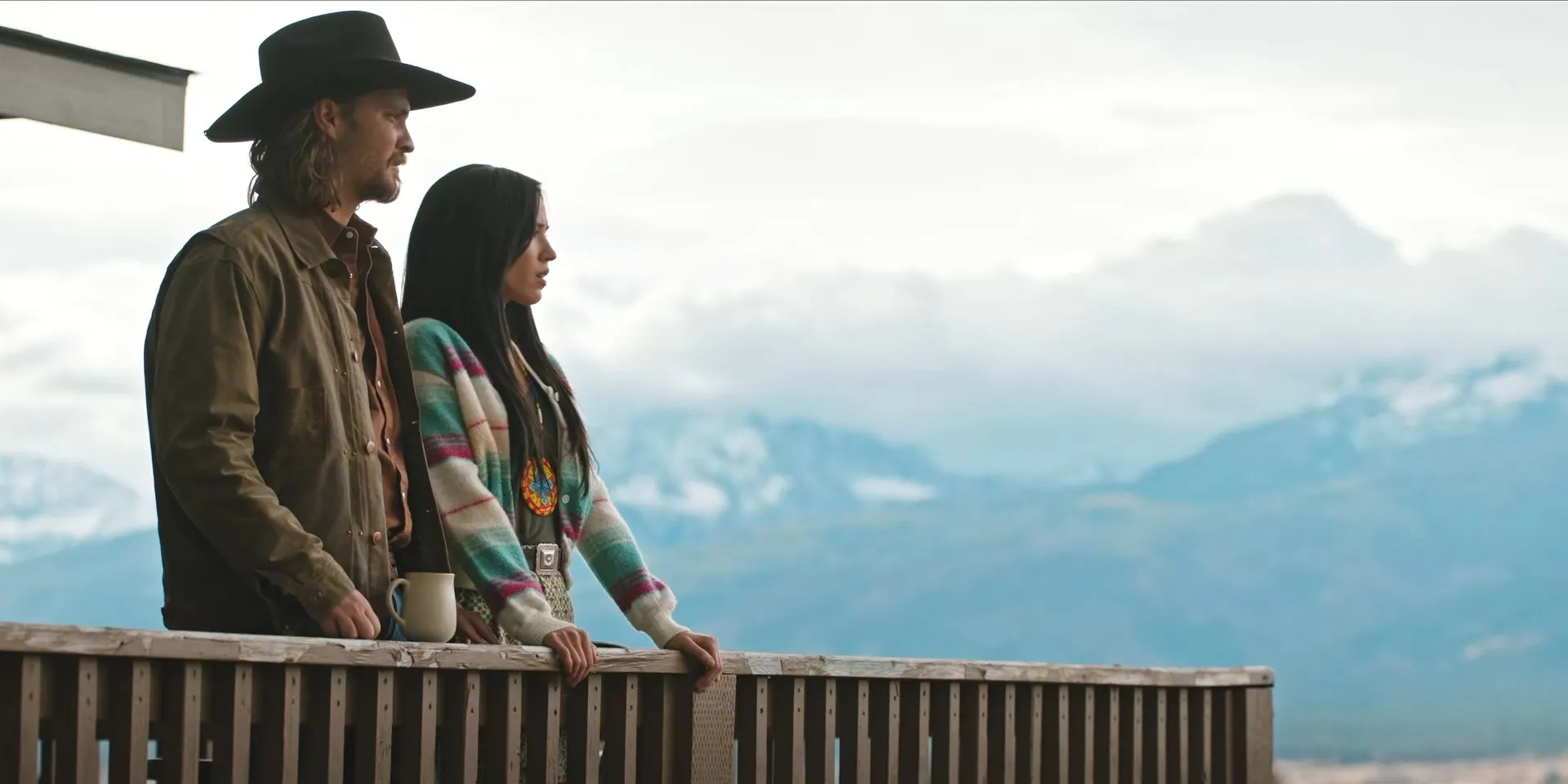 Kelsey Asbille and Luke Grimes in Yellowstone: Under a Blanket of Red (2021)