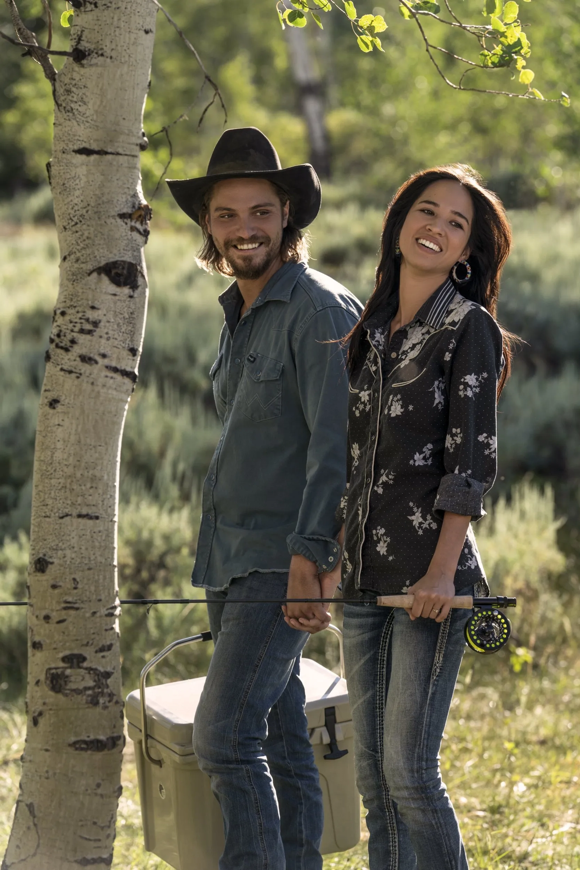 Kelsey Asbille and Luke Grimes in Yellowstone: Going Back to Cali (2020)