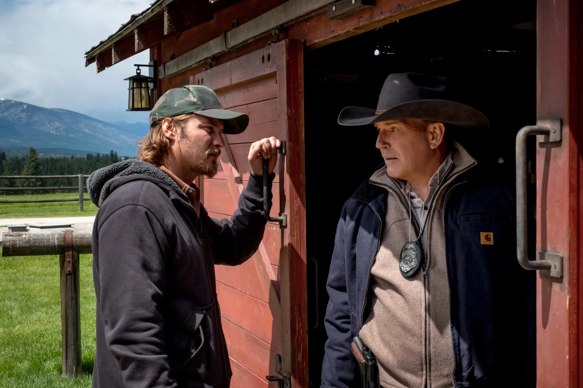 Kevin Costner and Luke Grimes in Yellowstone (2018)