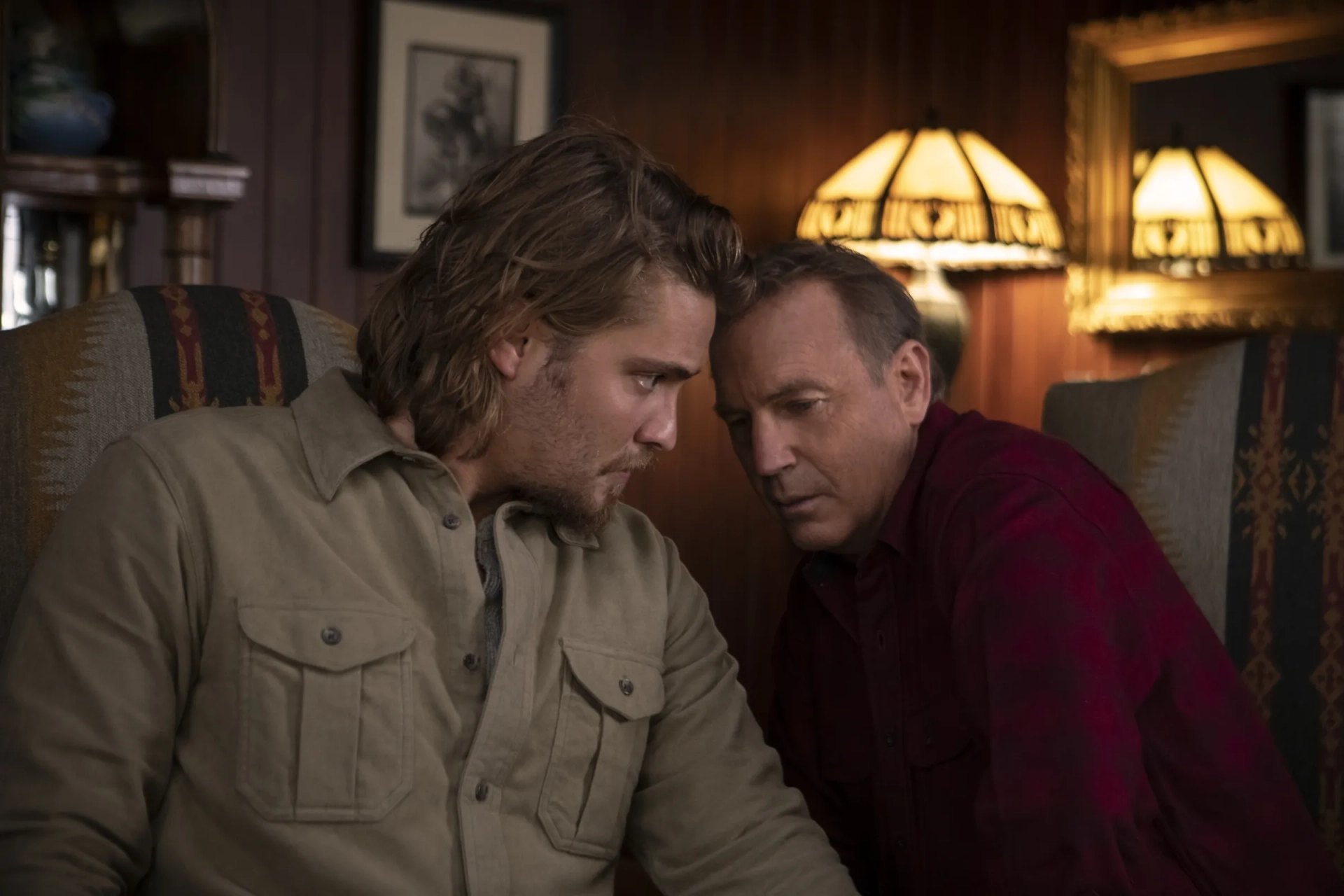 Kevin Costner and Luke Grimes in Yellowstone (2018)