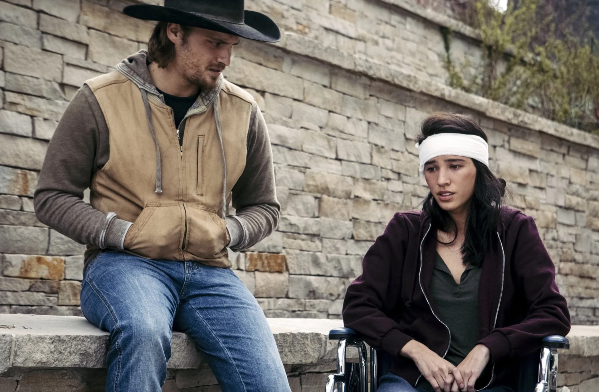 Kelsey Asbille and Luke Grimes in Yellowstone (2018)