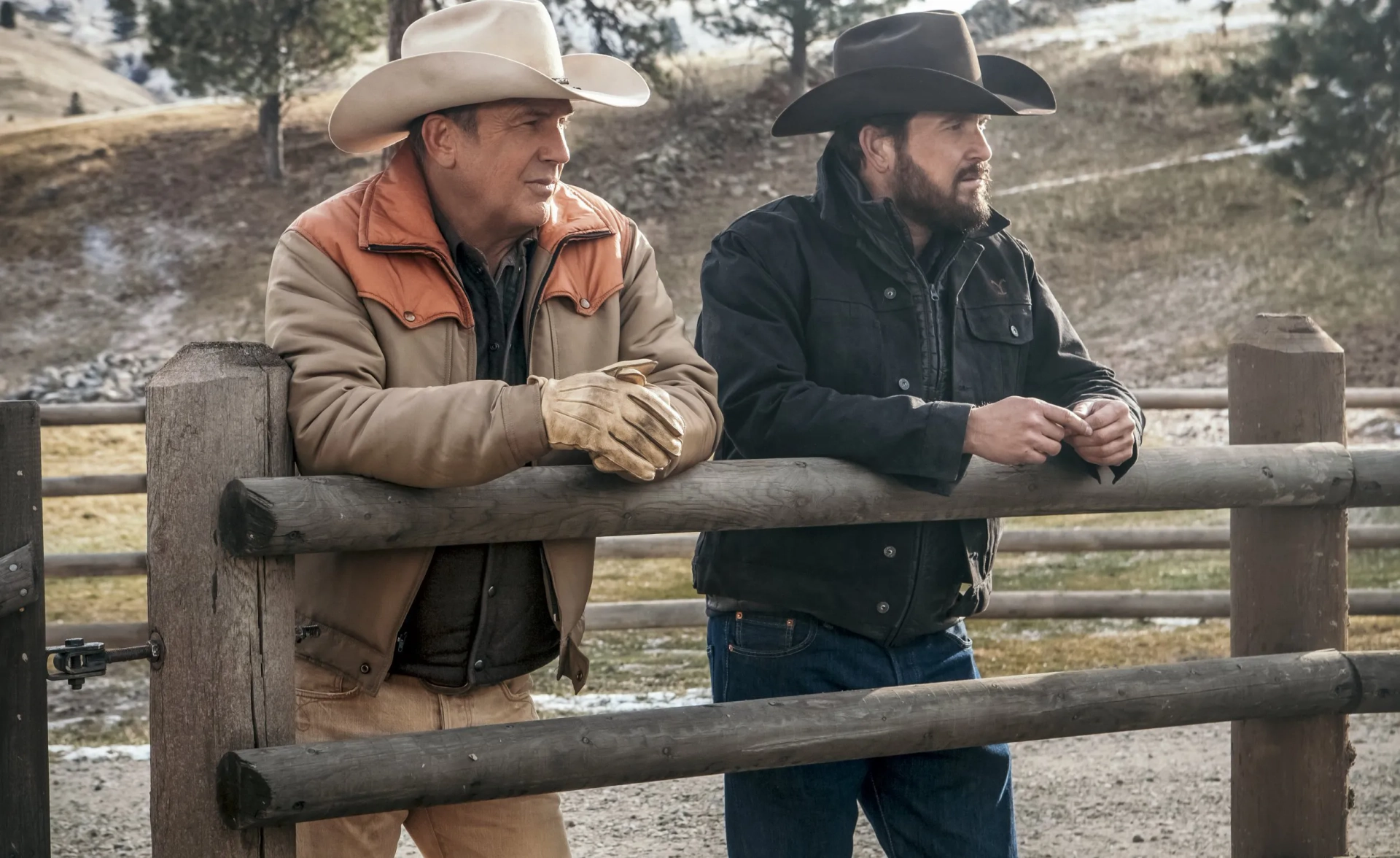 Kevin Costner and Cole Hauser in Yellowstone (2018)