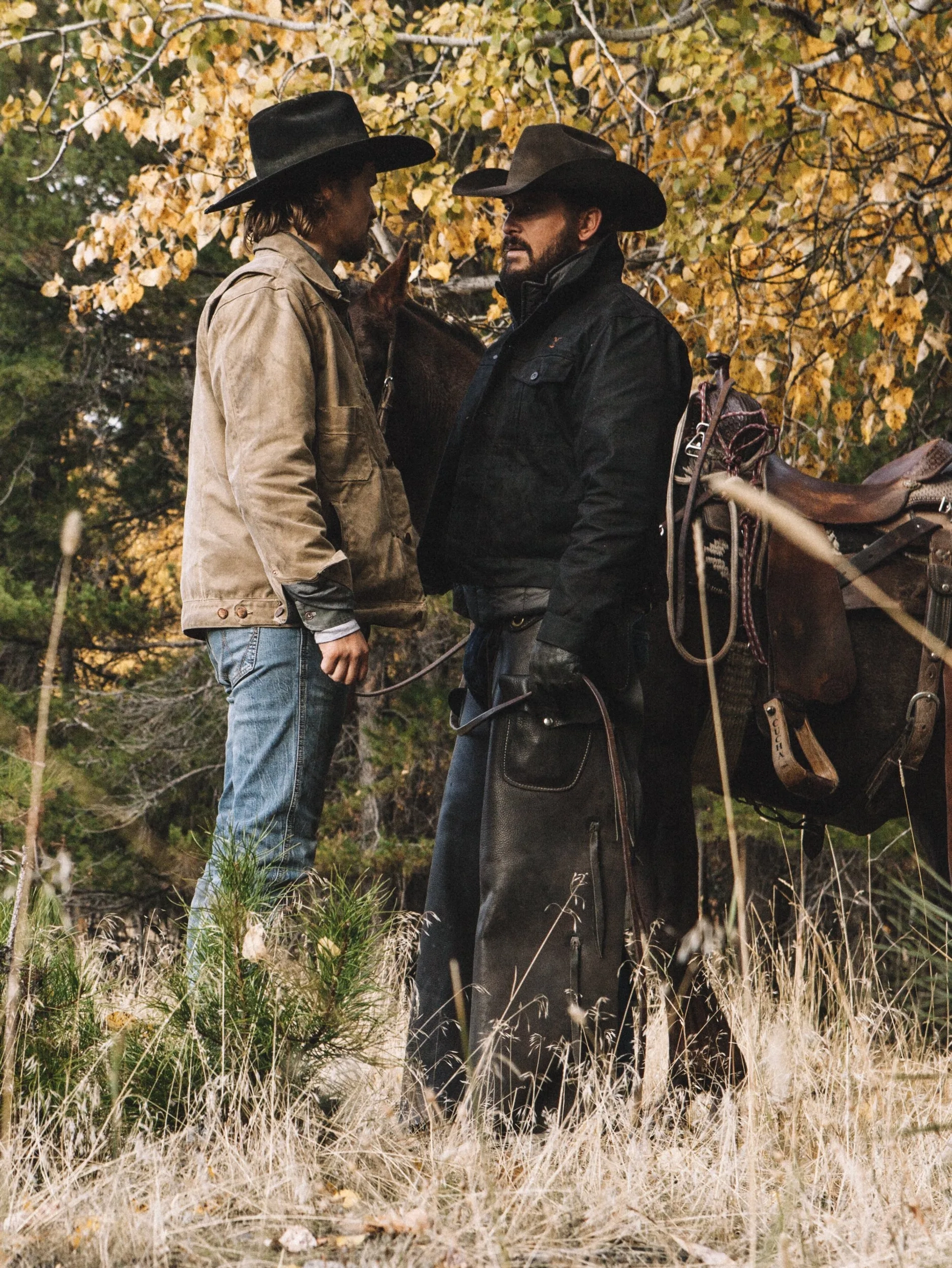 Cole Hauser and Luke Grimes in Yellowstone (2018)