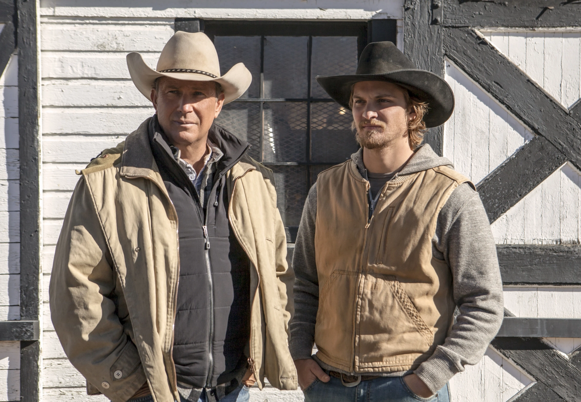 Kevin Costner and Luke Grimes in Yellowstone (2018)