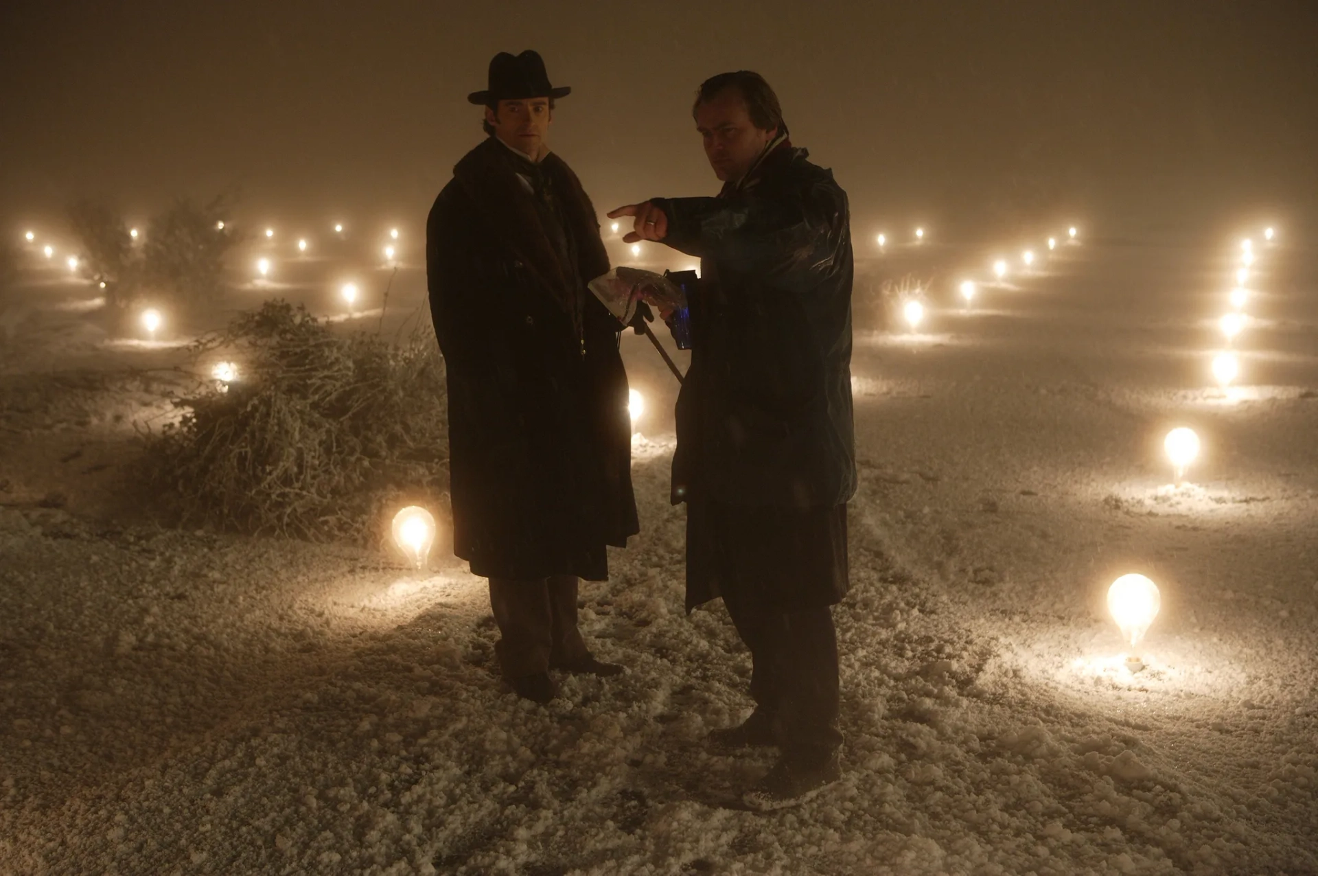 Hugh Jackman and Christopher Nolan in The Prestige (2006)