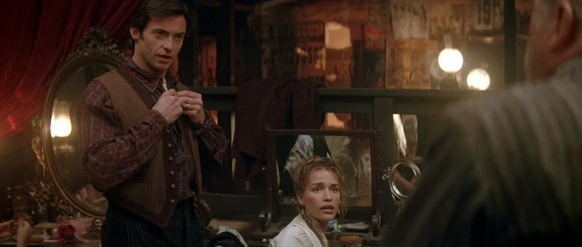 Michael Caine, Piper Perabo, and Hugh Jackman in The Prestige (2006)