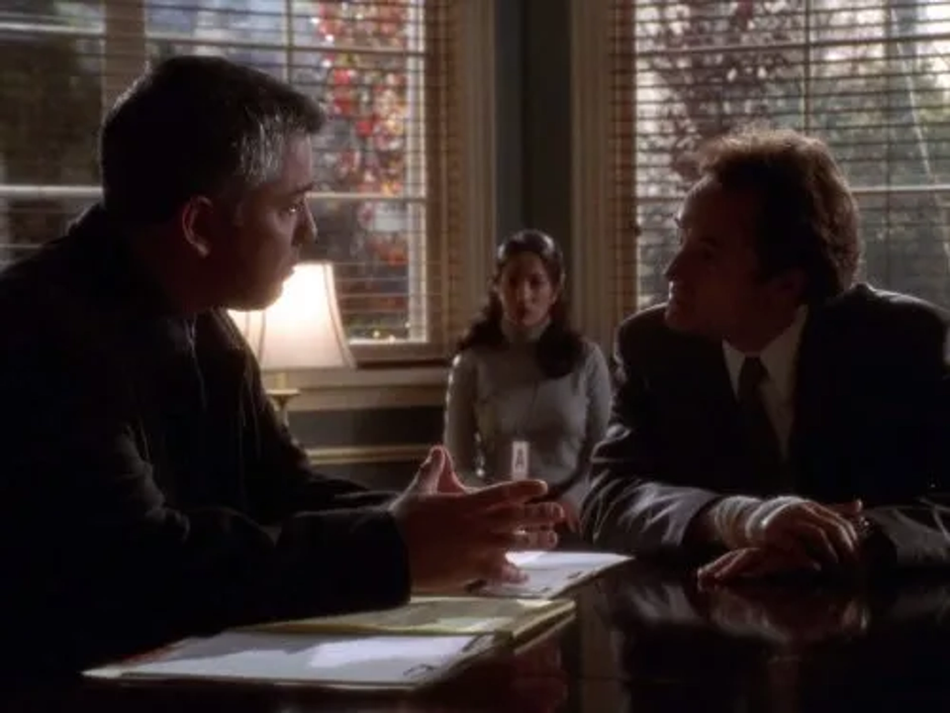 Adam Arkin, Purva Bedi, and Bradley Whitford in The West Wing (1999)