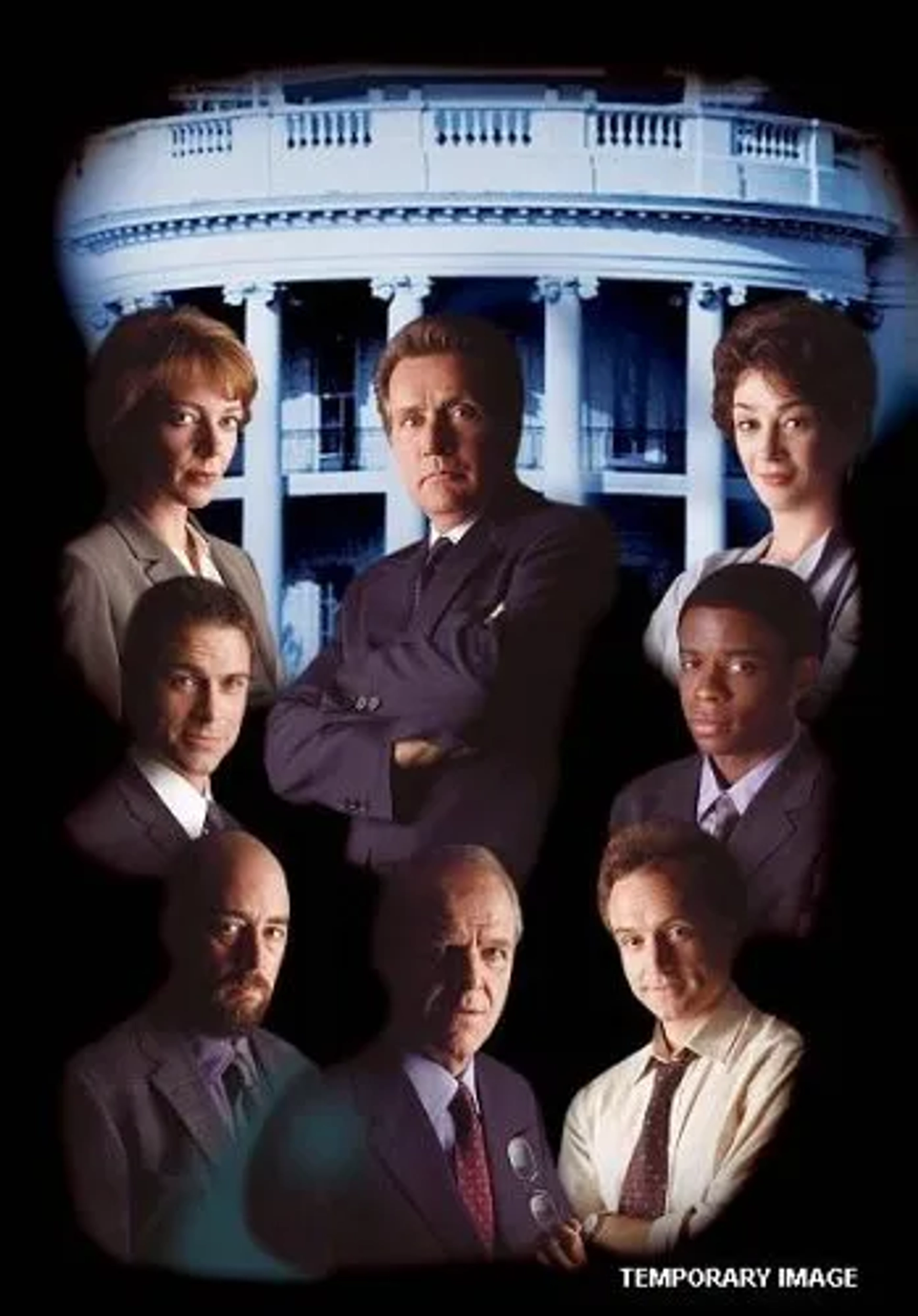 Rob Lowe, Martin Sheen, Allison Janney, Dulé Hill, Moira Kelly, Richard Schiff, John Spencer, and Bradley Whitford in The West Wing (1999)