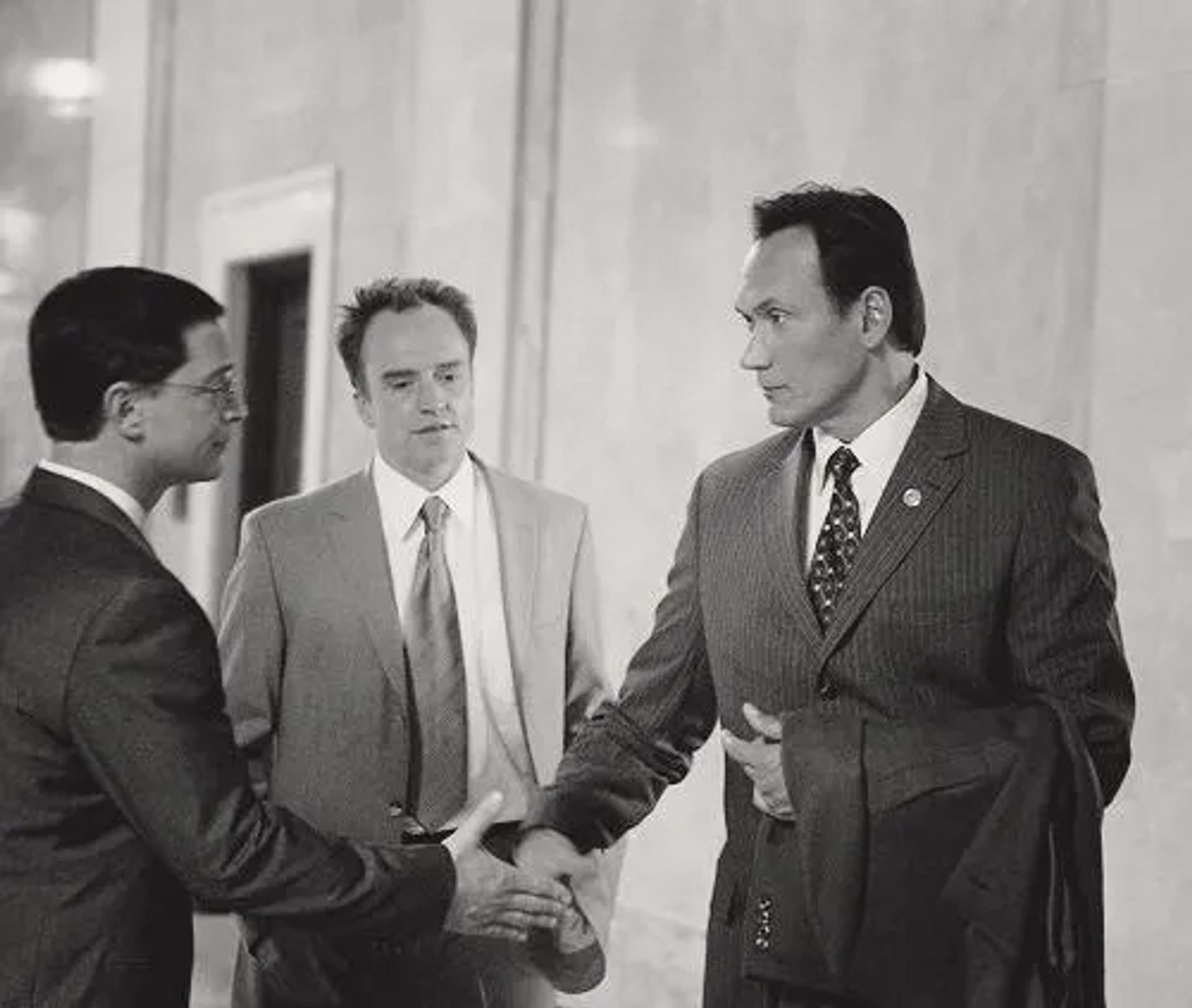 Jimmy Smits, Joshua Malina, and Bradley Whitford in The West Wing (1999)