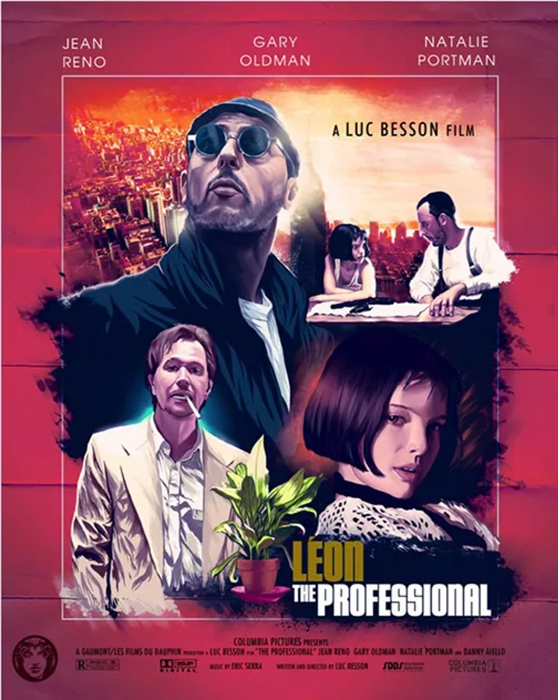 Gary Oldman, Natalie Portman, and Jean Reno in Léon: The Professional (1994)