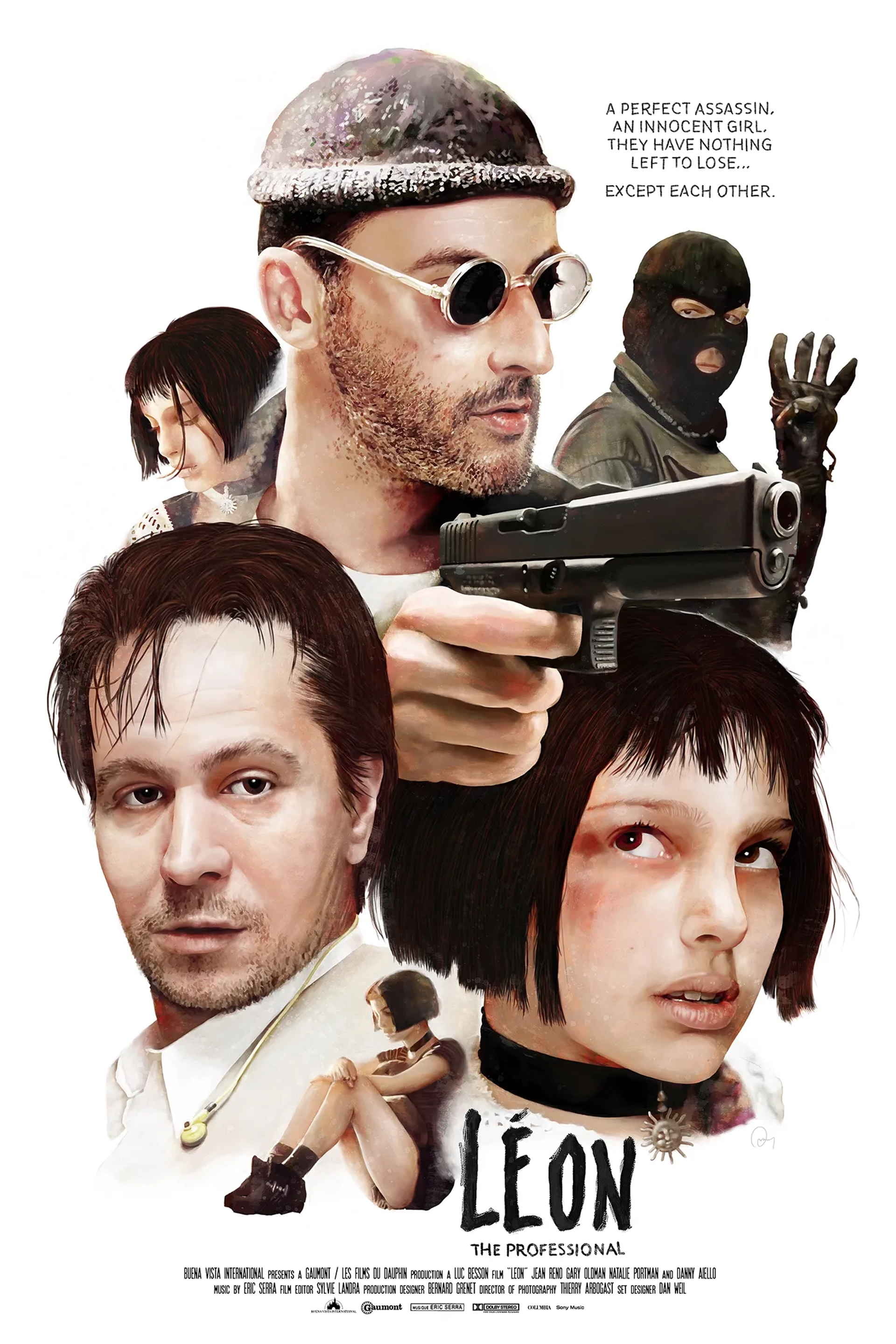 Gary Oldman, Natalie Portman, and Jean Reno in Léon: The Professional (1994)