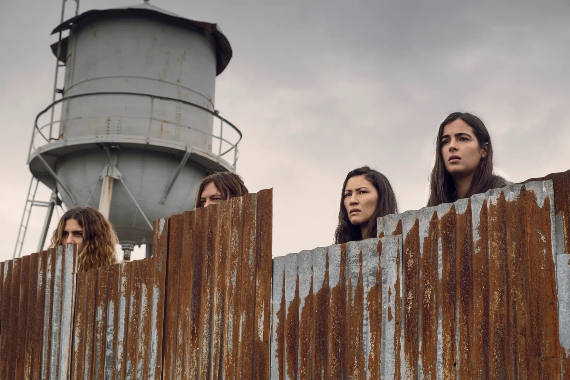 Norman Reedus, Alanna Masterson, Eleanor Matsuura, and Nadia Hilker in The Walking Dead (2010)