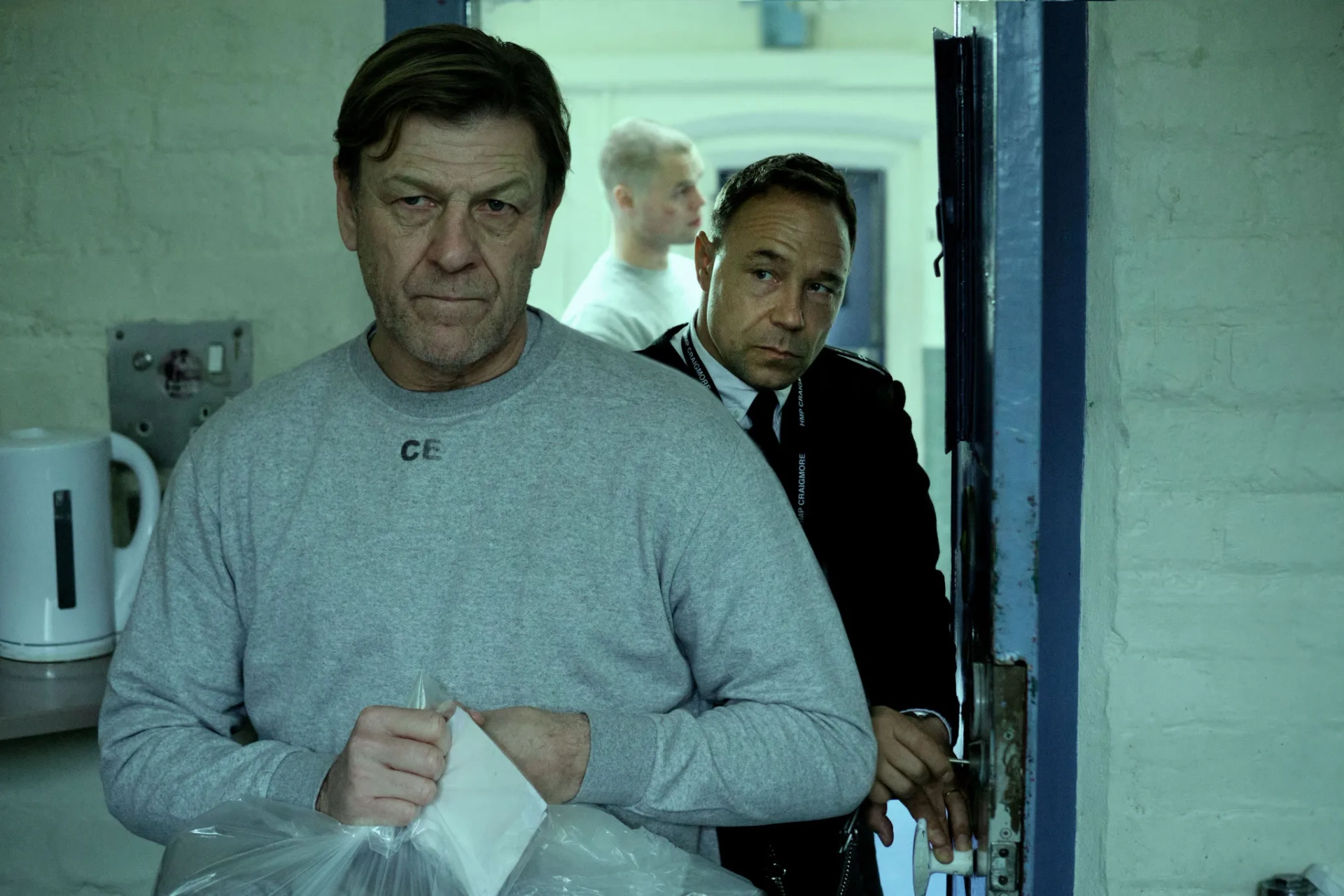 Sean Bean, Stephen Graham, and Bobby Schofield in Time (2021)