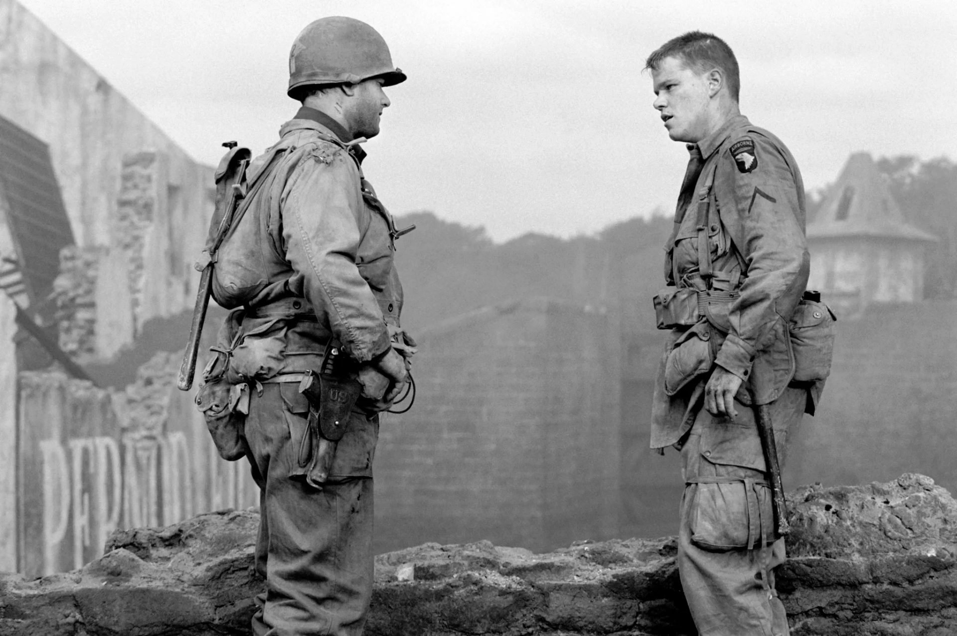 Tom Hanks and Matt Damon in Saving Private Ryan (1998)
