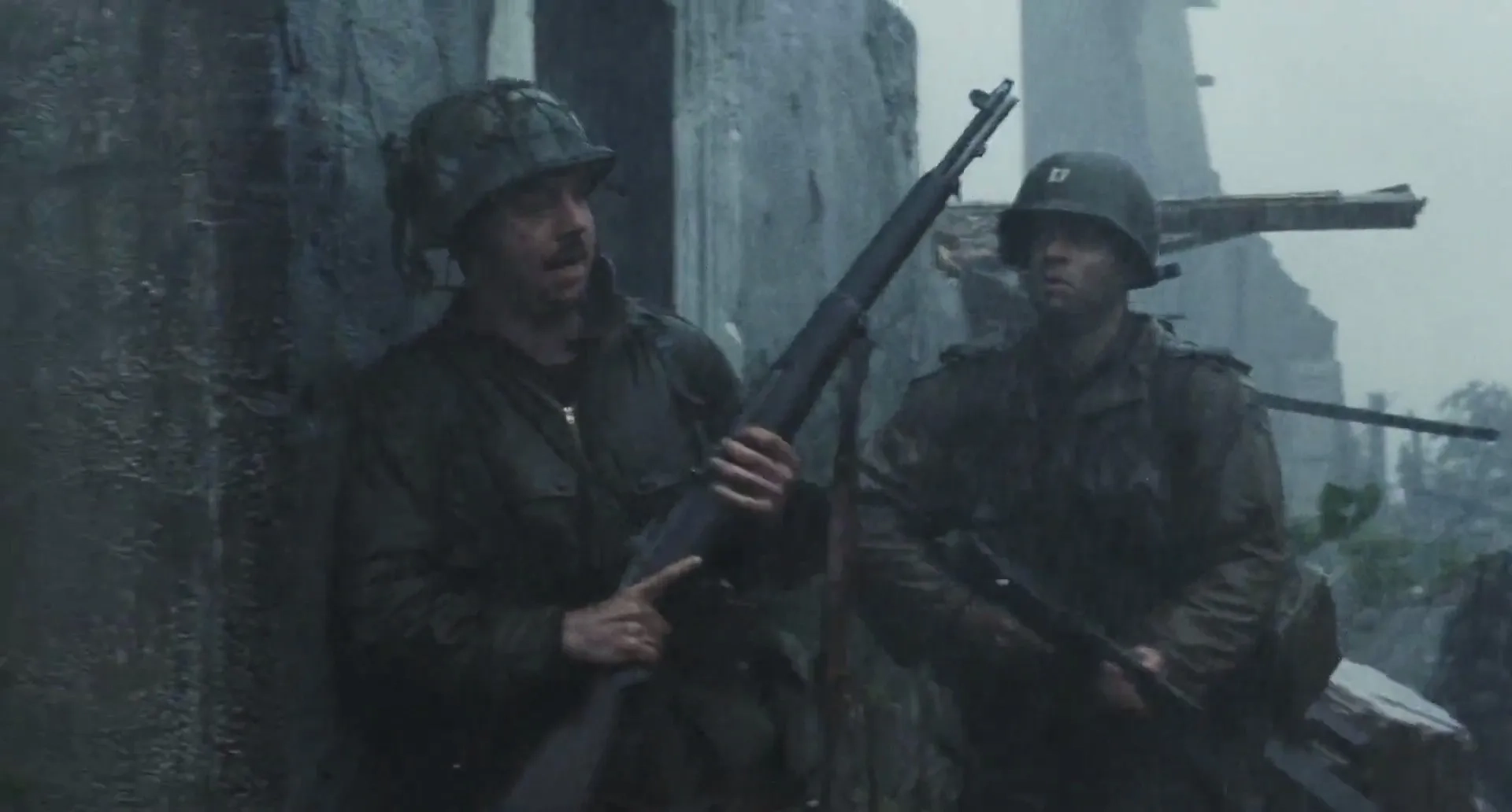 Tom Hanks and Paul Giamatti in Saving Private Ryan (1998)