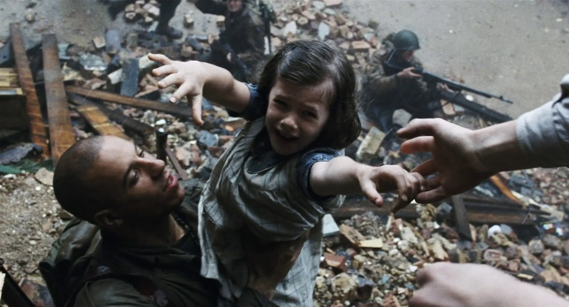Vin Diesel and Anna Maguire in Saving Private Ryan (1998)