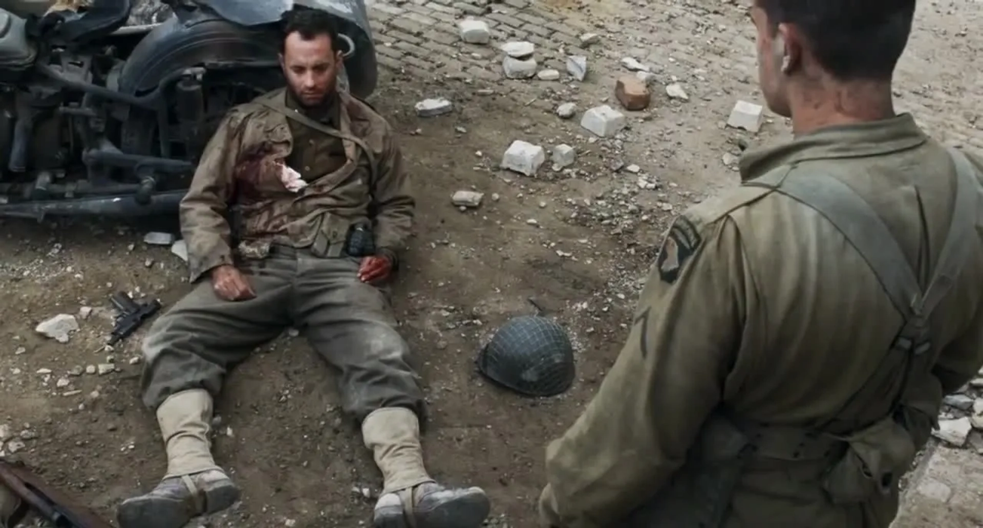 Tom Hanks and Matt Damon in Saving Private Ryan (1998)
