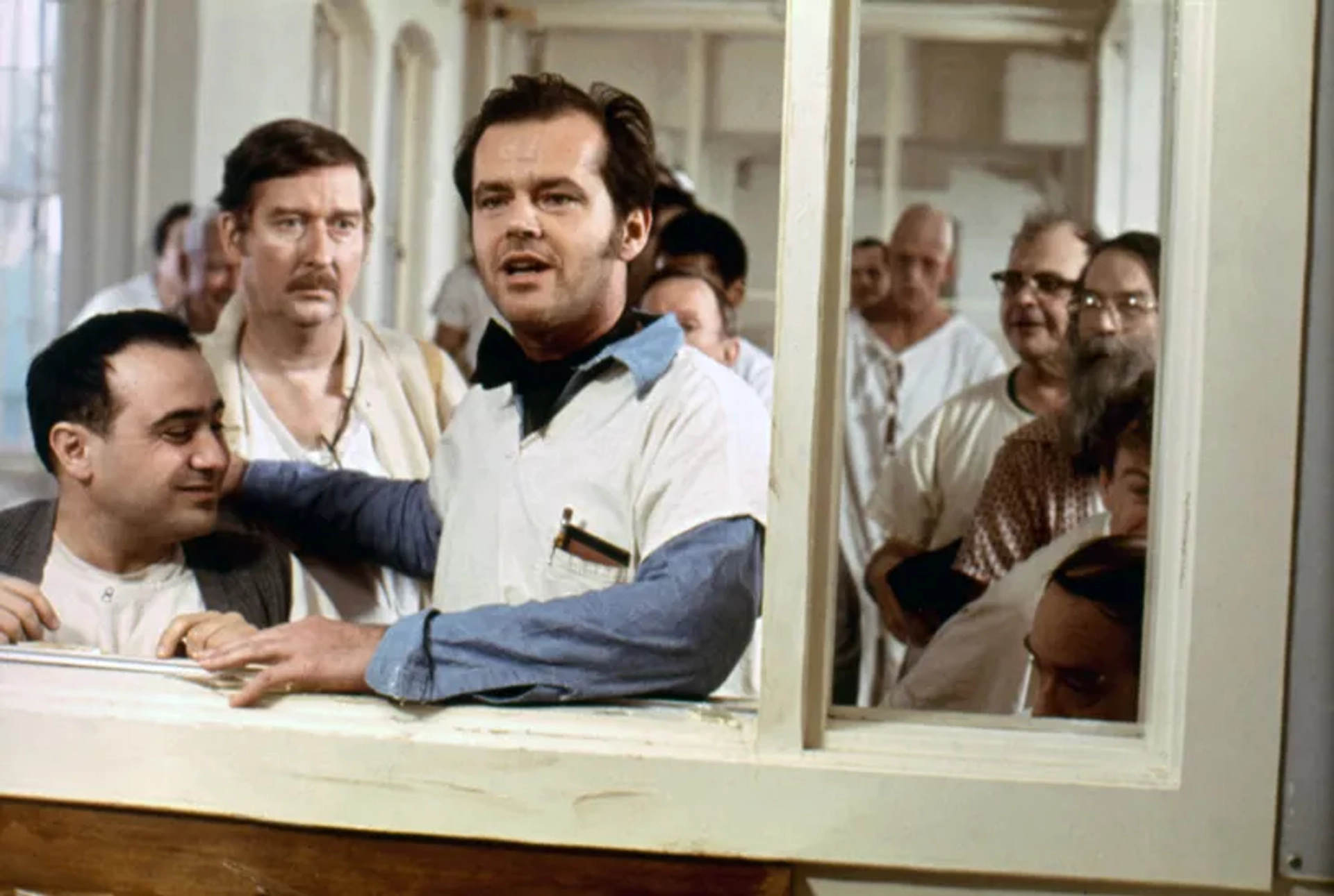 Jack Nicholson, Danny DeVito, Sydney Lassick, and William Redfield in One Flew Over the Cuckoo's Nest (1975)