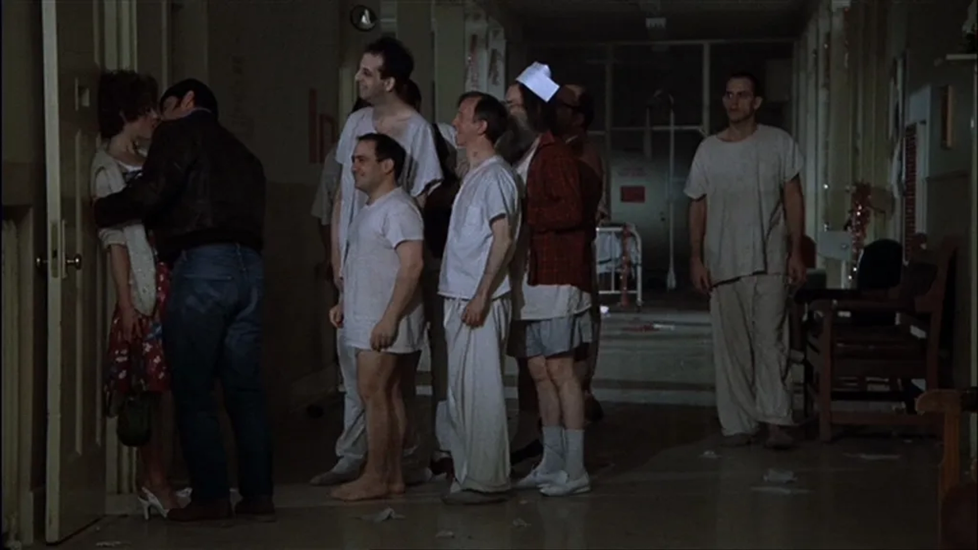 Jack Nicholson, Danny DeVito, Christopher Lloyd, Vincent Schiavelli, William Duell, and Mews Small in One Flew Over the Cuckoo's Nest (1975)