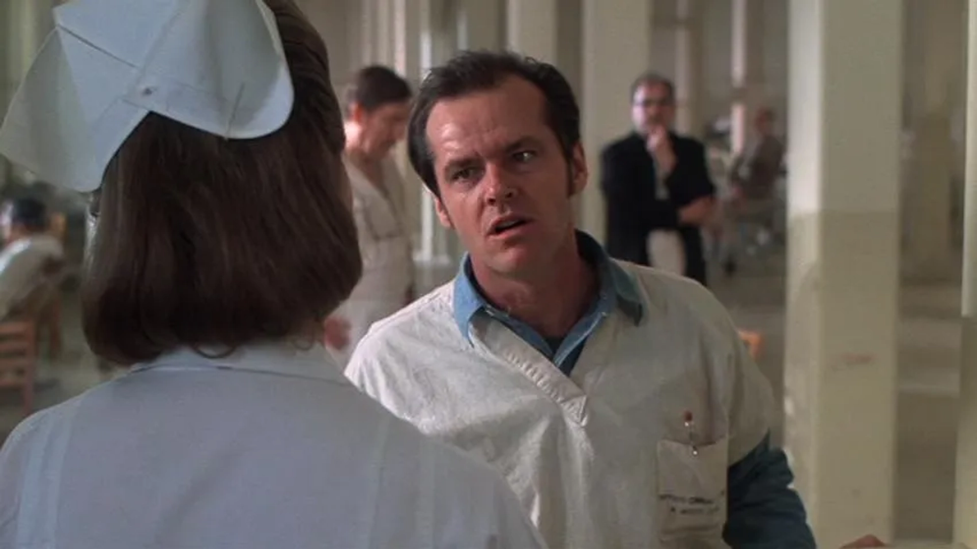 Jack Nicholson and Louise Fletcher in One Flew Over the Cuckoo's Nest (1975)