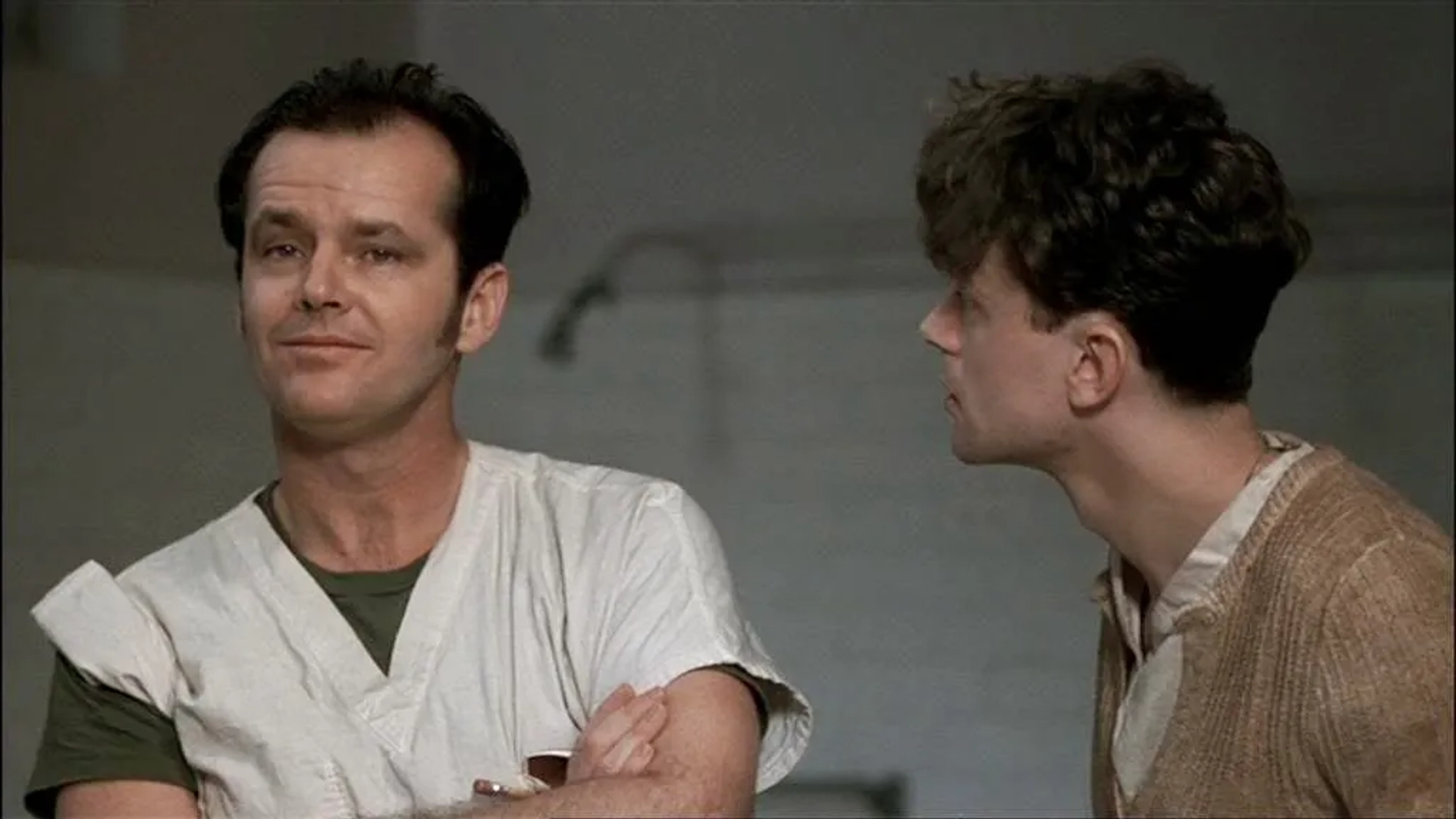 Jack Nicholson and Brad Dourif in One Flew Over the Cuckoo's Nest (1975)