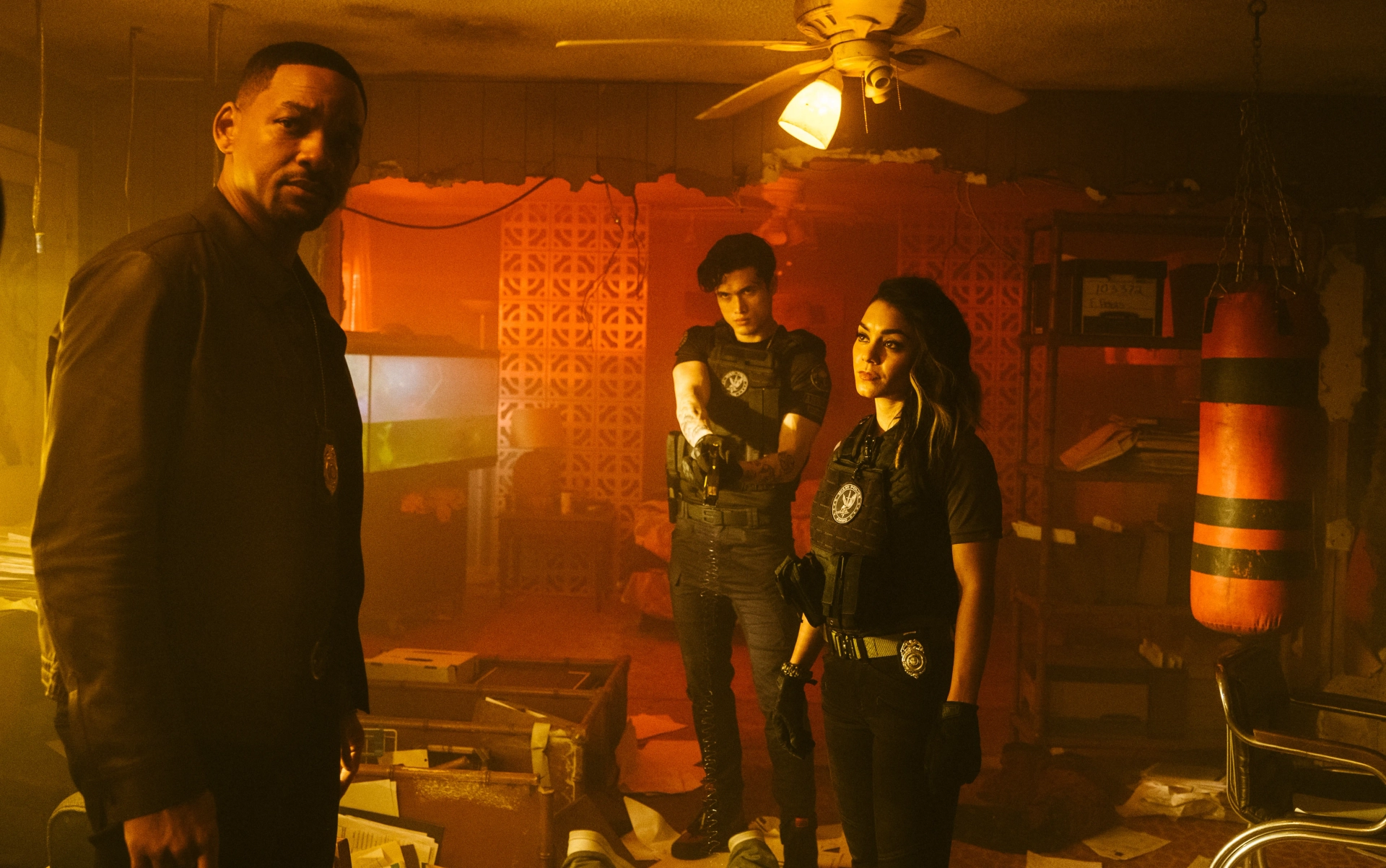 Will Smith, Vanessa Hudgens, and Charles Melton in Bad Boys for Life (2020)