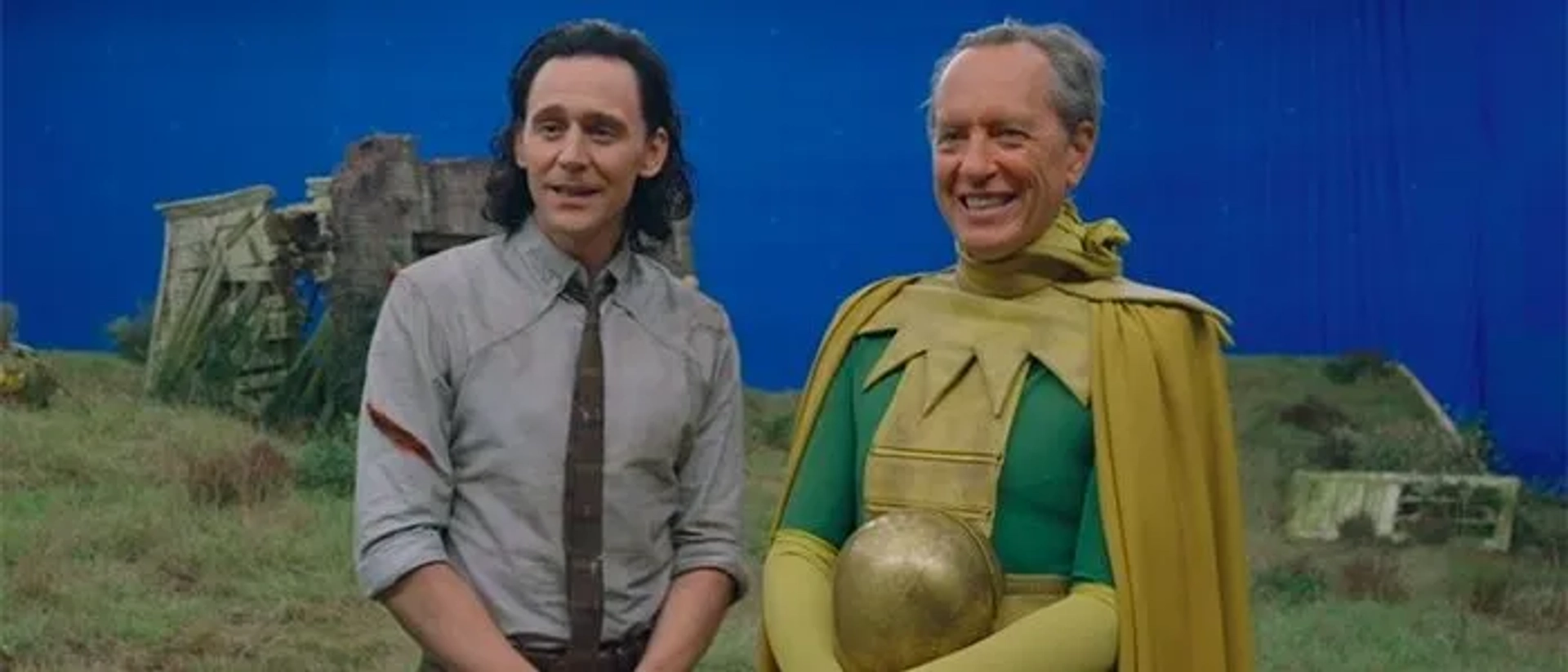 Richard E. Grant and Tom Hiddleston in Marvel Studios: Assembled (2021)