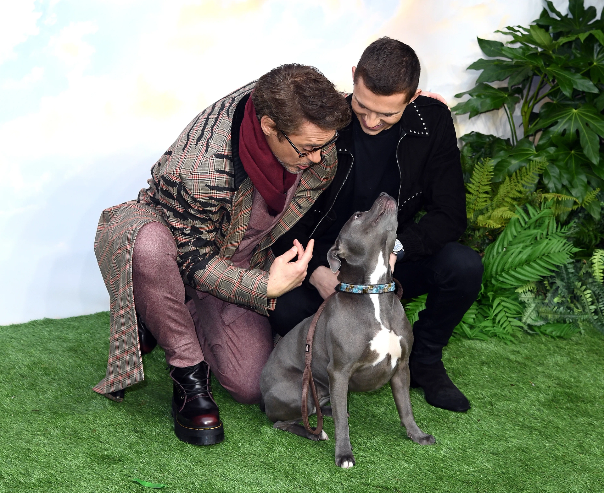 Robert Downey Jr. and Tom Holland at an event for Dolittle (2020)