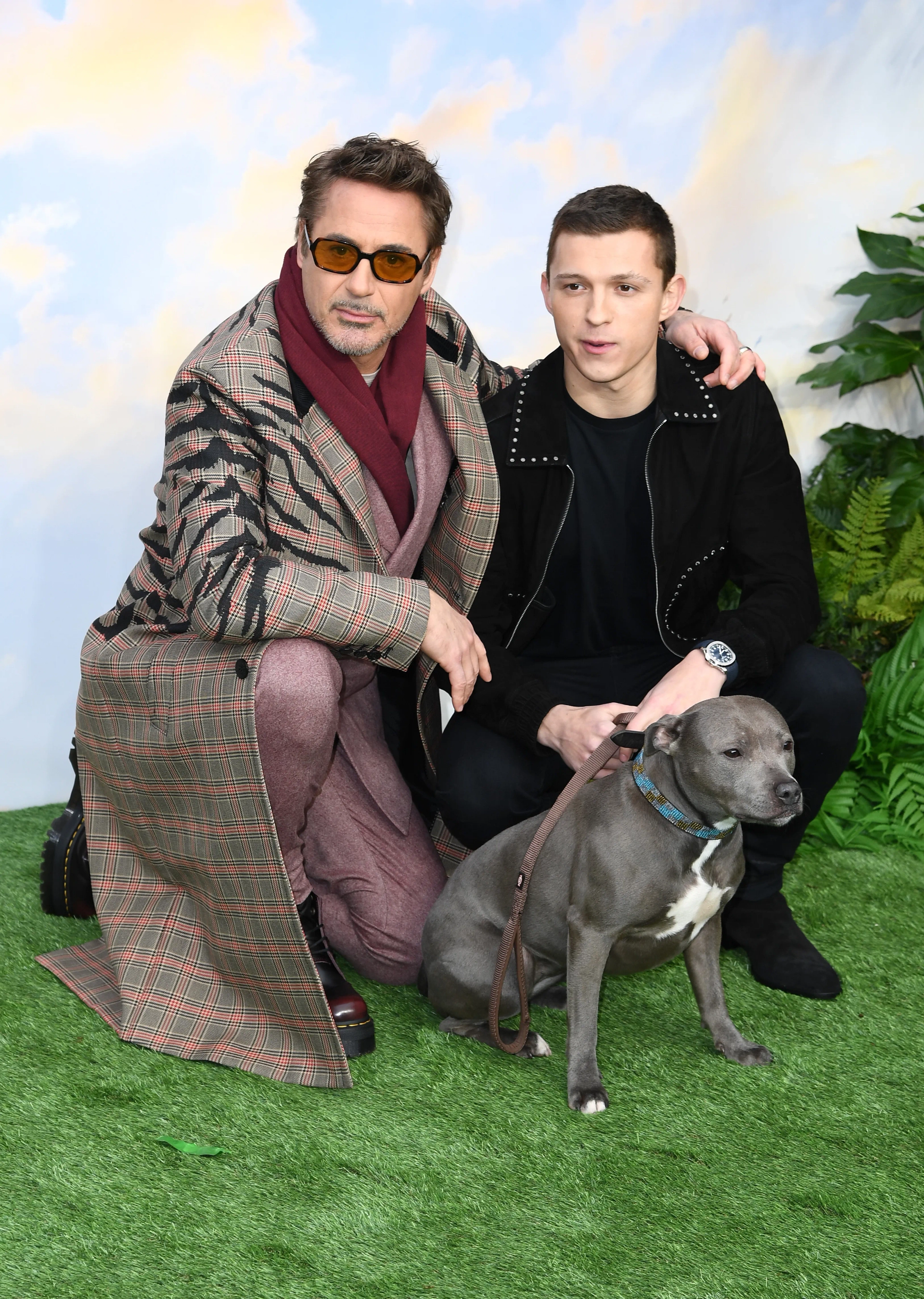 Robert Downey Jr. and Tom Holland at an event for Dolittle (2020)