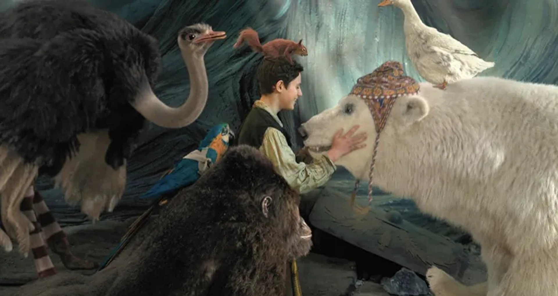 Emma Thompson, Craig Robinson, Octavia Spencer, John Cena, Rami Malek, Kumail Nanjiani, and Harry Collett in Dolittle (2020)