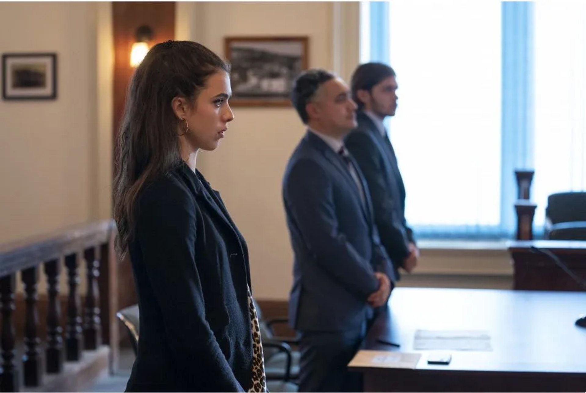 Alessandro Juliani, Nick Robinson, and Margaret Qualley in Maid (2021)