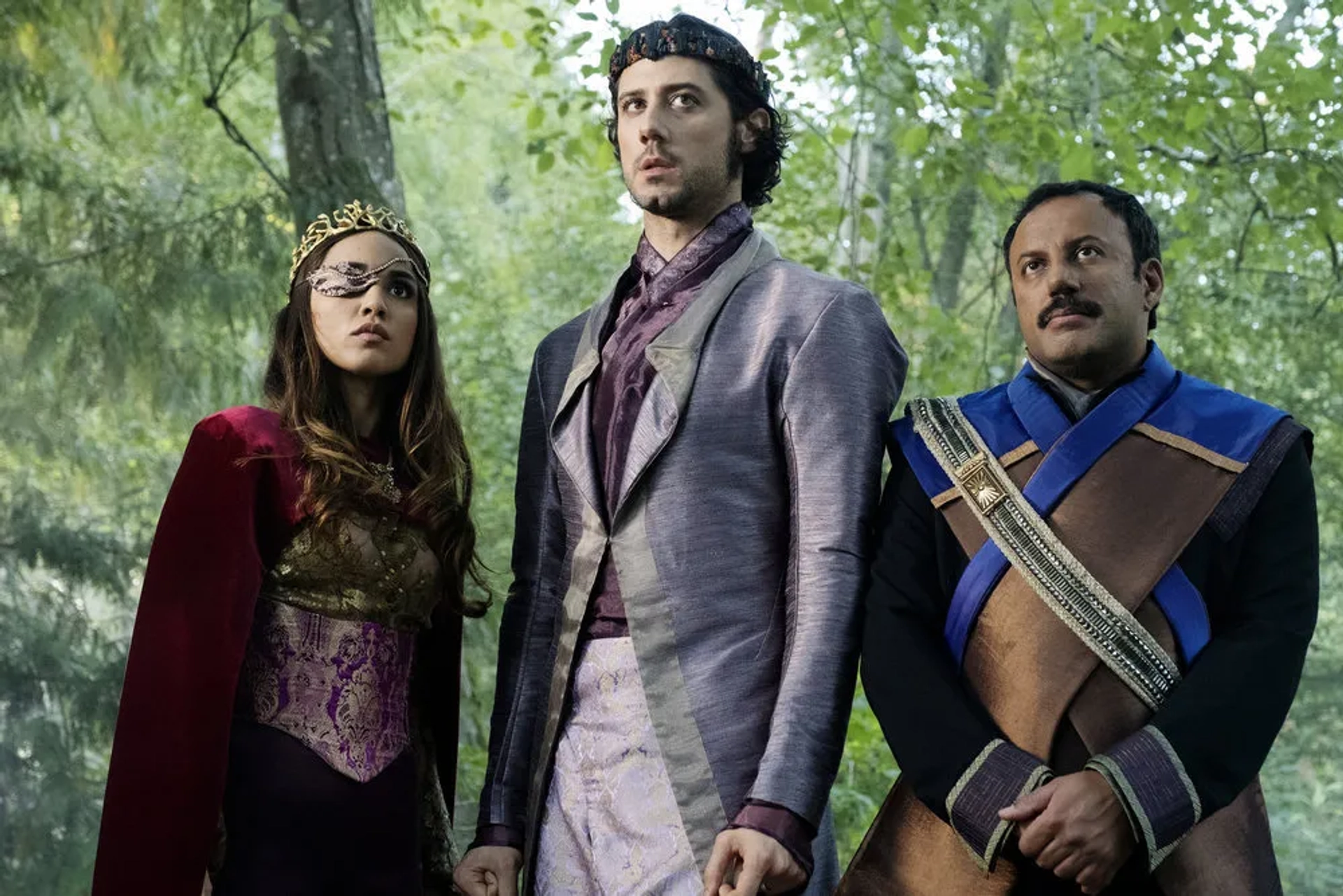 Rizwan Manji, Summer Bishil, and Hale Appleman in The Magicians (2015)