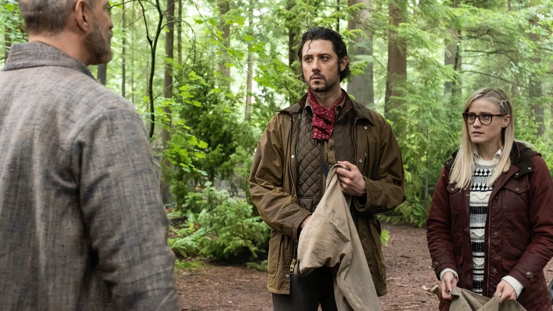 Mark Gibbon, Hale Appleman, and Olivia Taylor Dudley in The Magicians: The Mountain of Ghosts (2020)