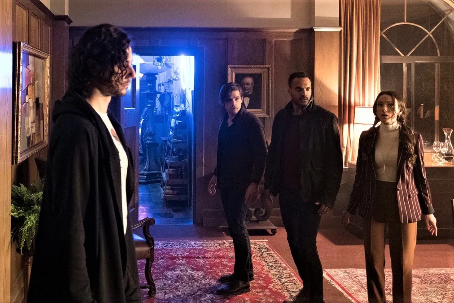 Stella Maeve, Hale Appleman, Arjun Gupta, and Jason Ralph in The Magicians (2015)