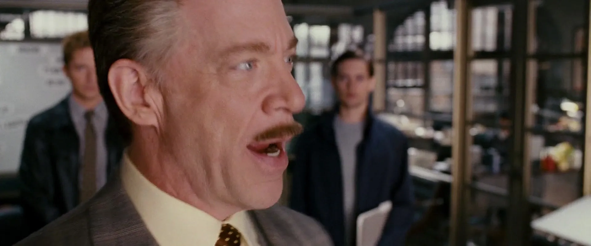 Tobey Maguire, Topher Grace, and J.K. Simmons in Spider-Man 3 (2007)