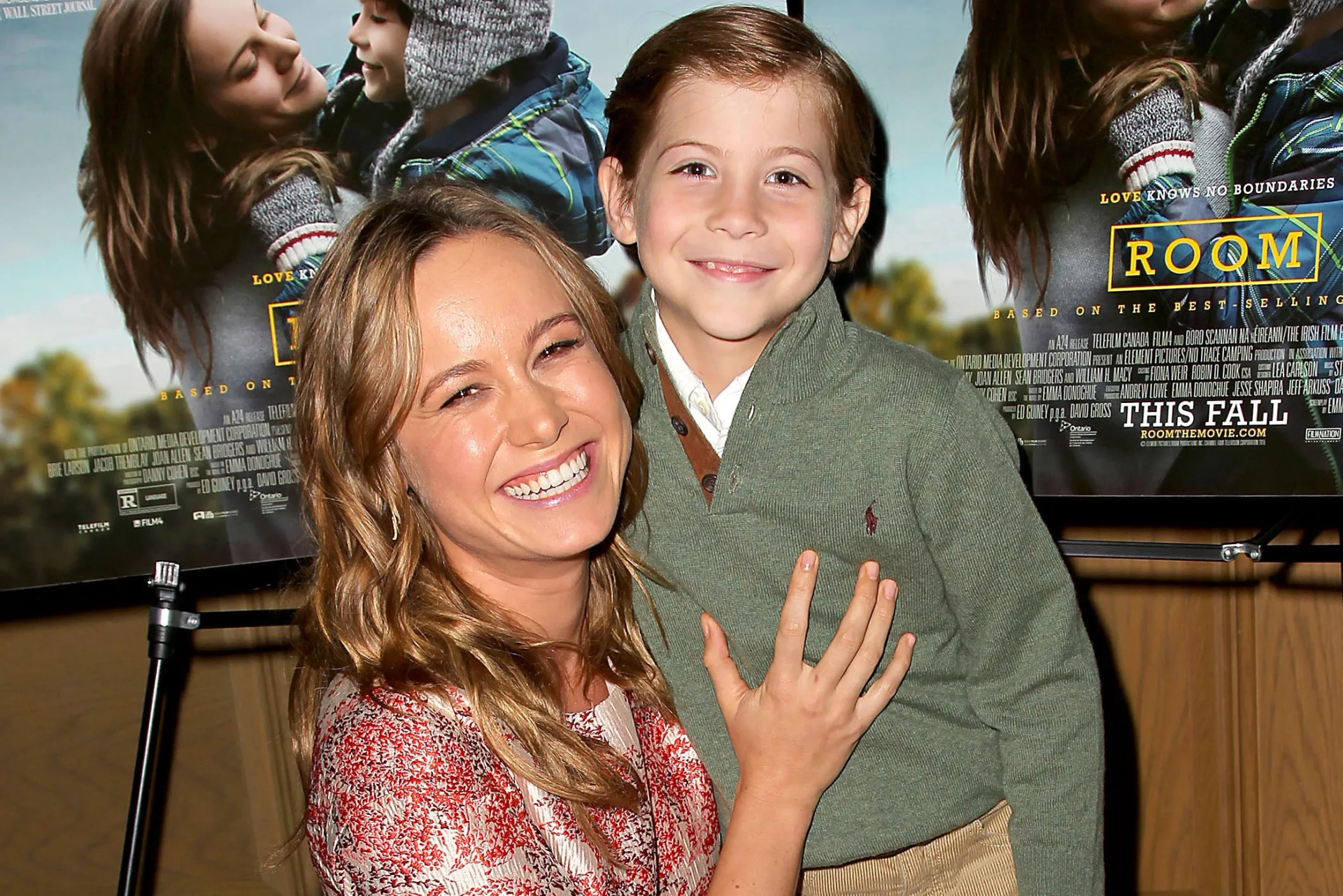 Brie Larson and Jacob Tremblay at an event for Room (2015)