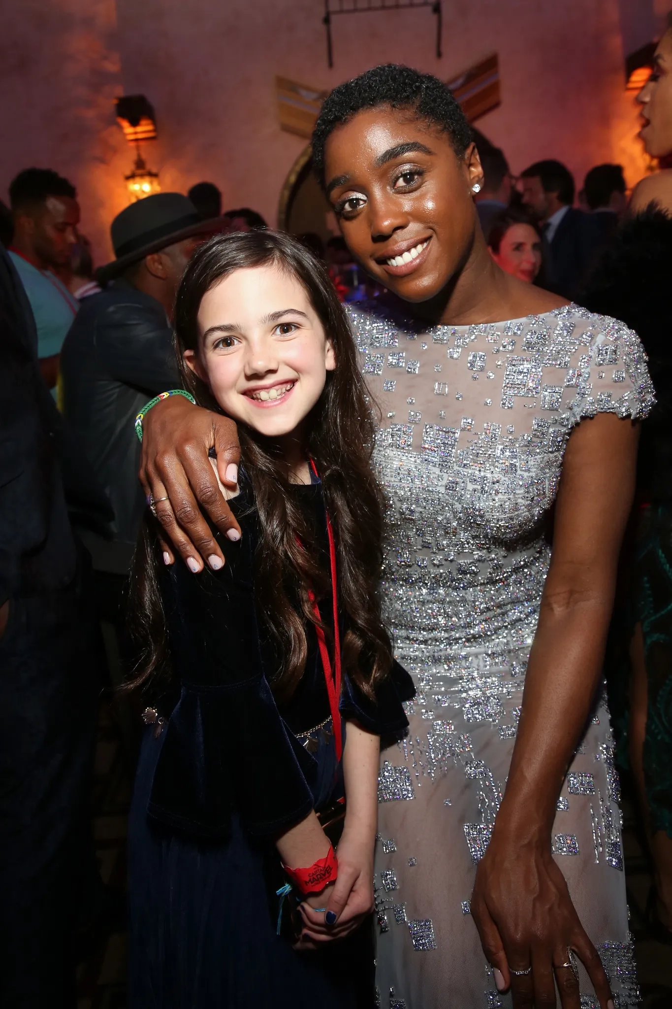 Lashana Lynch and Abby Ryder Fortson at an event for Captain Marvel (2019)