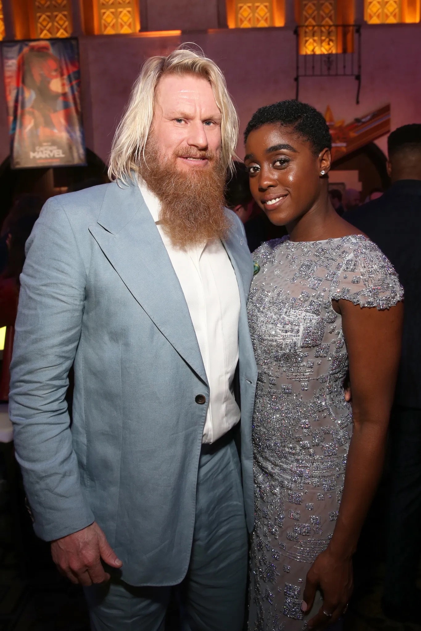Rune Temte and Lashana Lynch at an event for Captain Marvel (2019)
