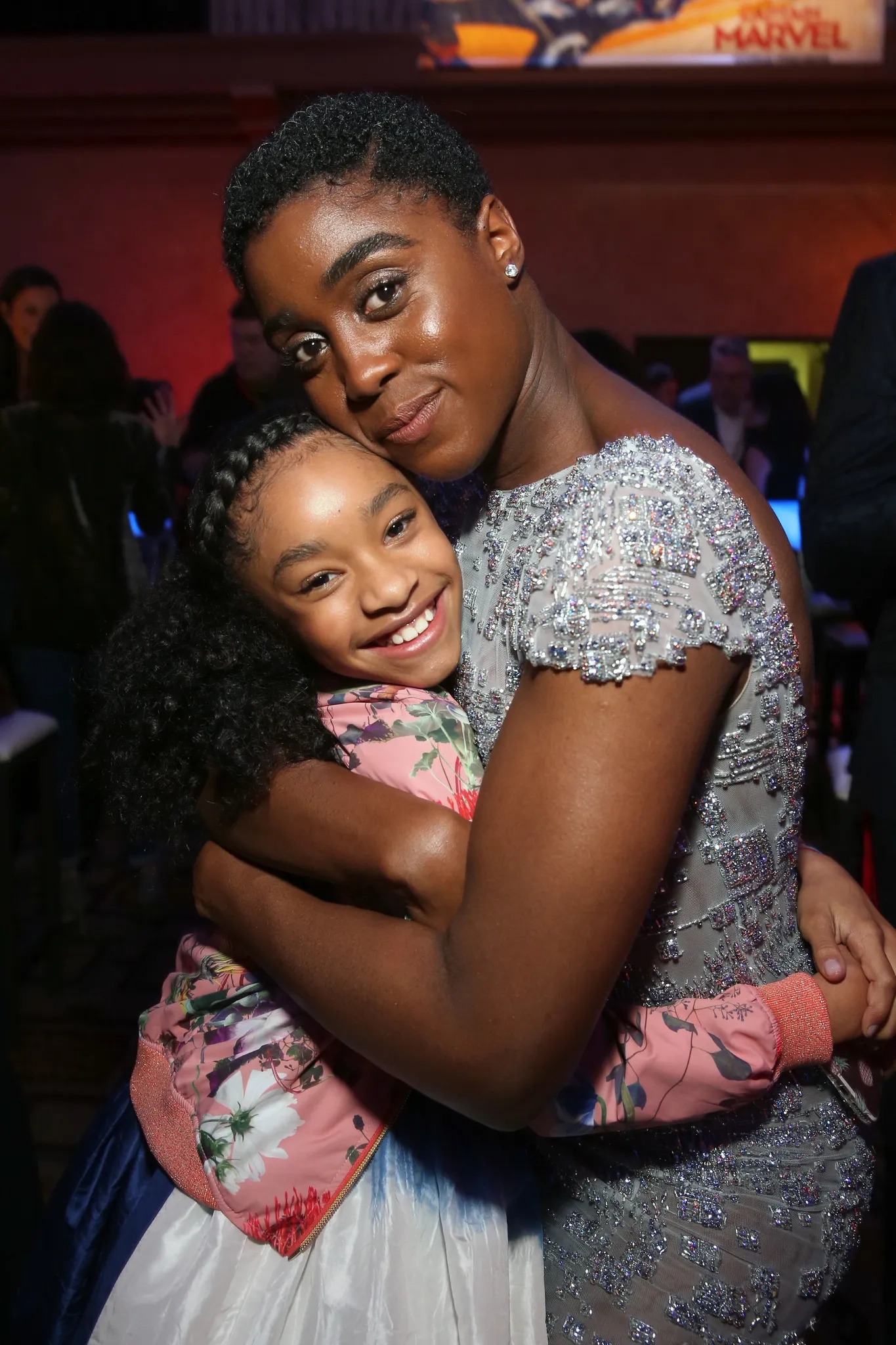 Lashana Lynch and Akira Akbar at an event for Captain Marvel (2019)