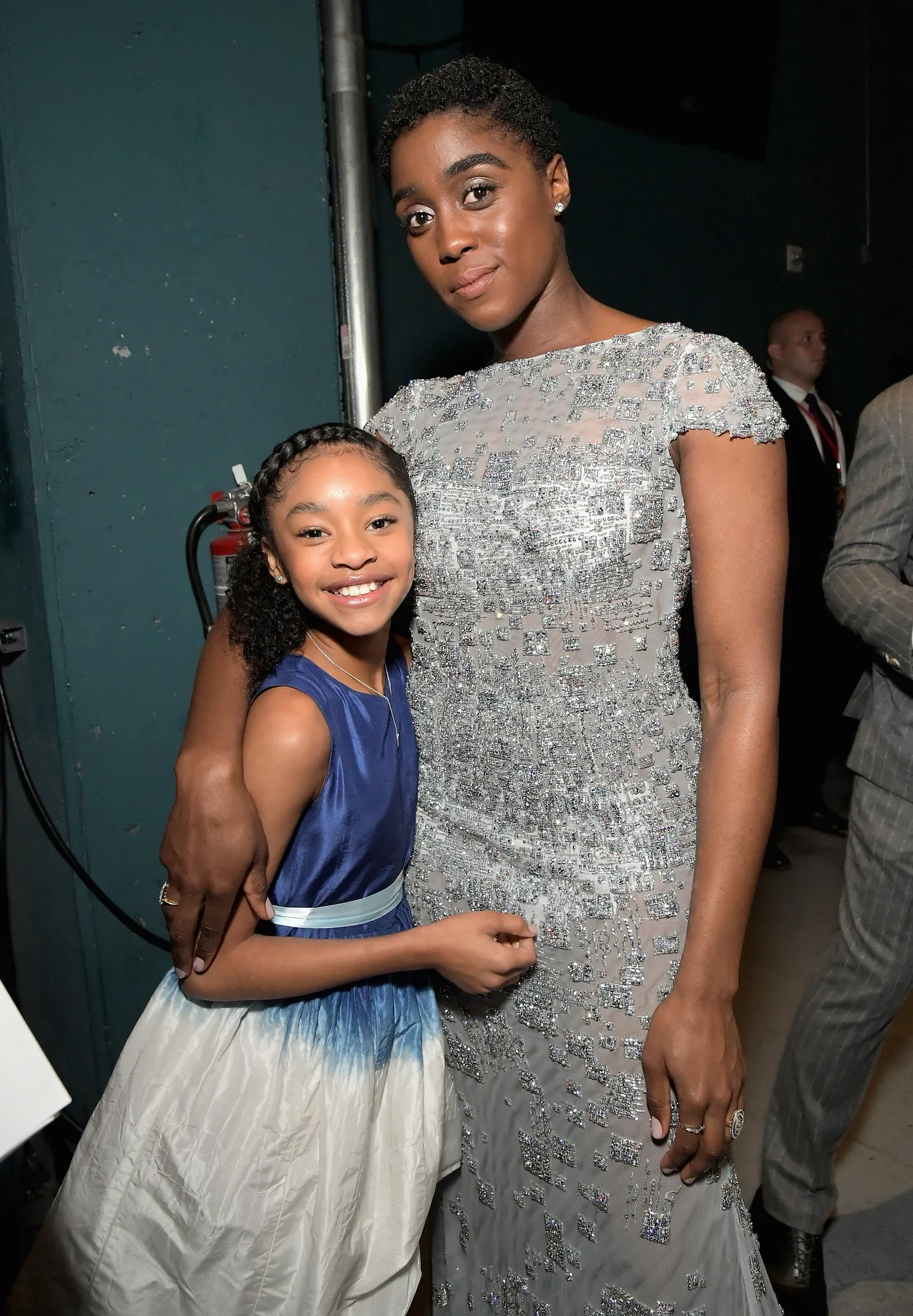 Lashana Lynch and Akira Akbar at an event for Captain Marvel (2019)