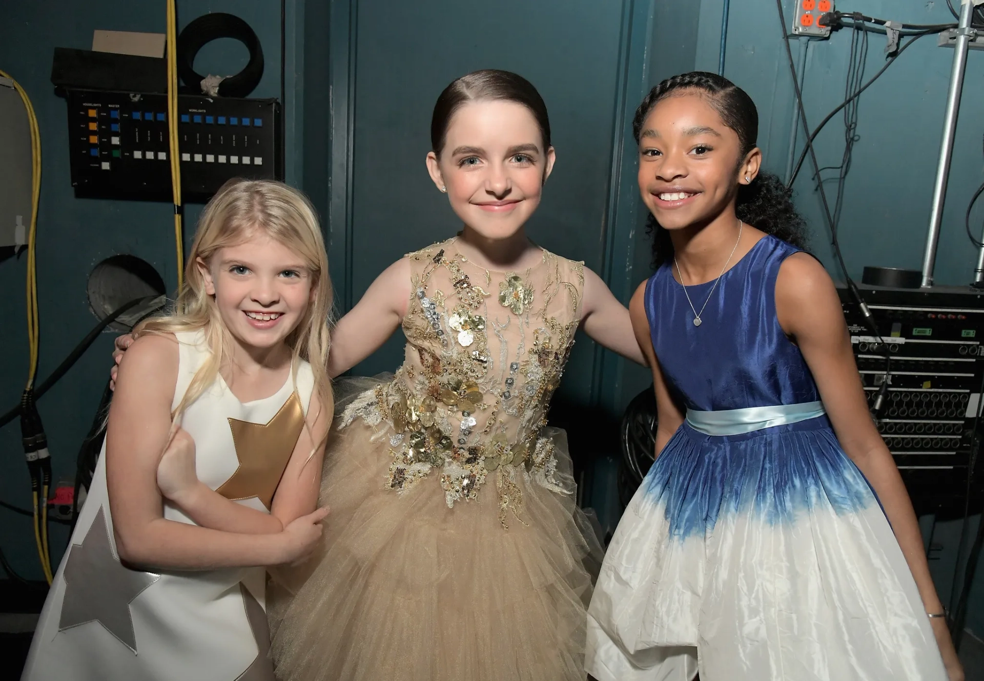 London Fuller, Mckenna Grace, and Akira Akbar at an event for Captain Marvel (2019)