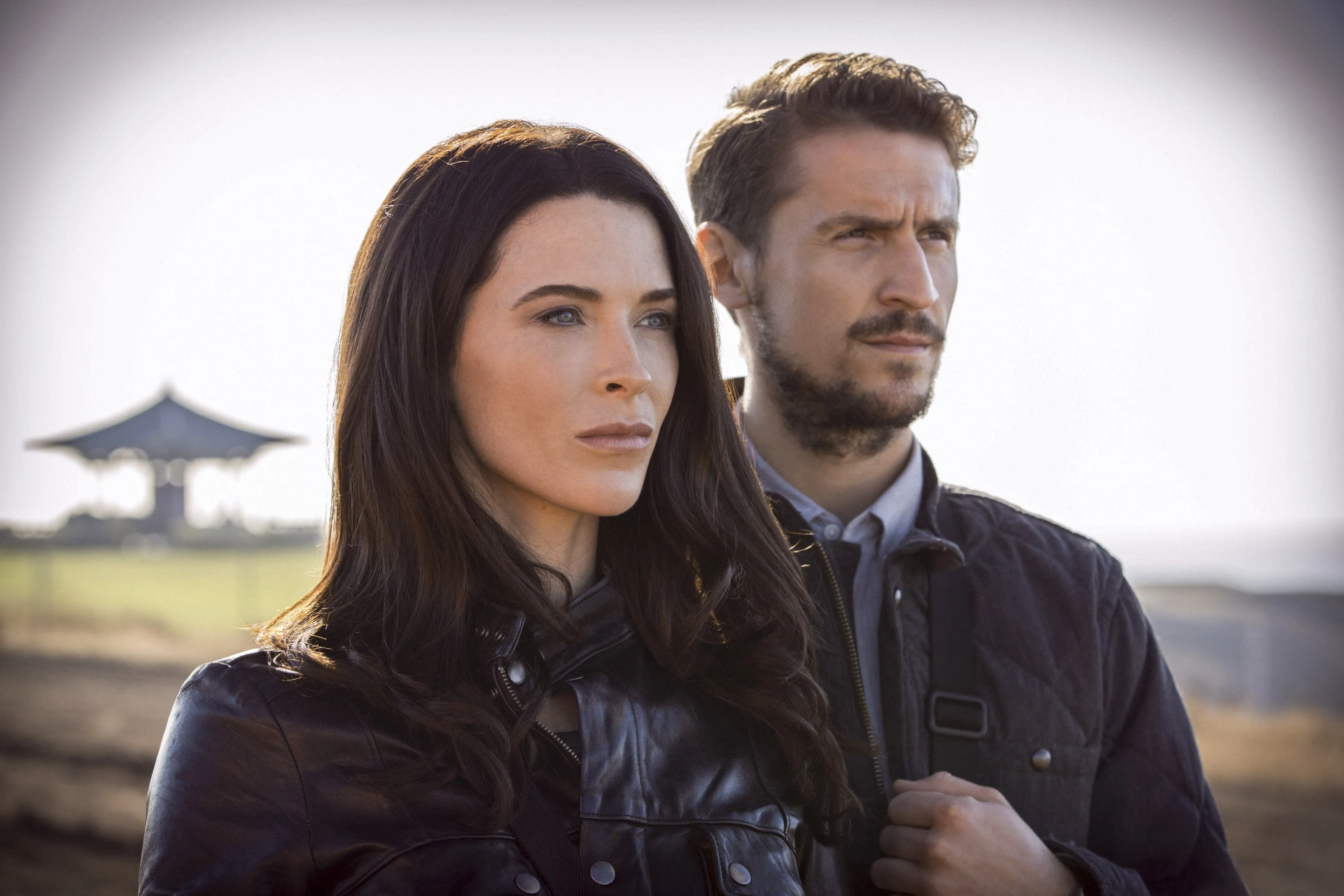 Jonathan Howard and Bridget Regan in The Last Ship (2014)