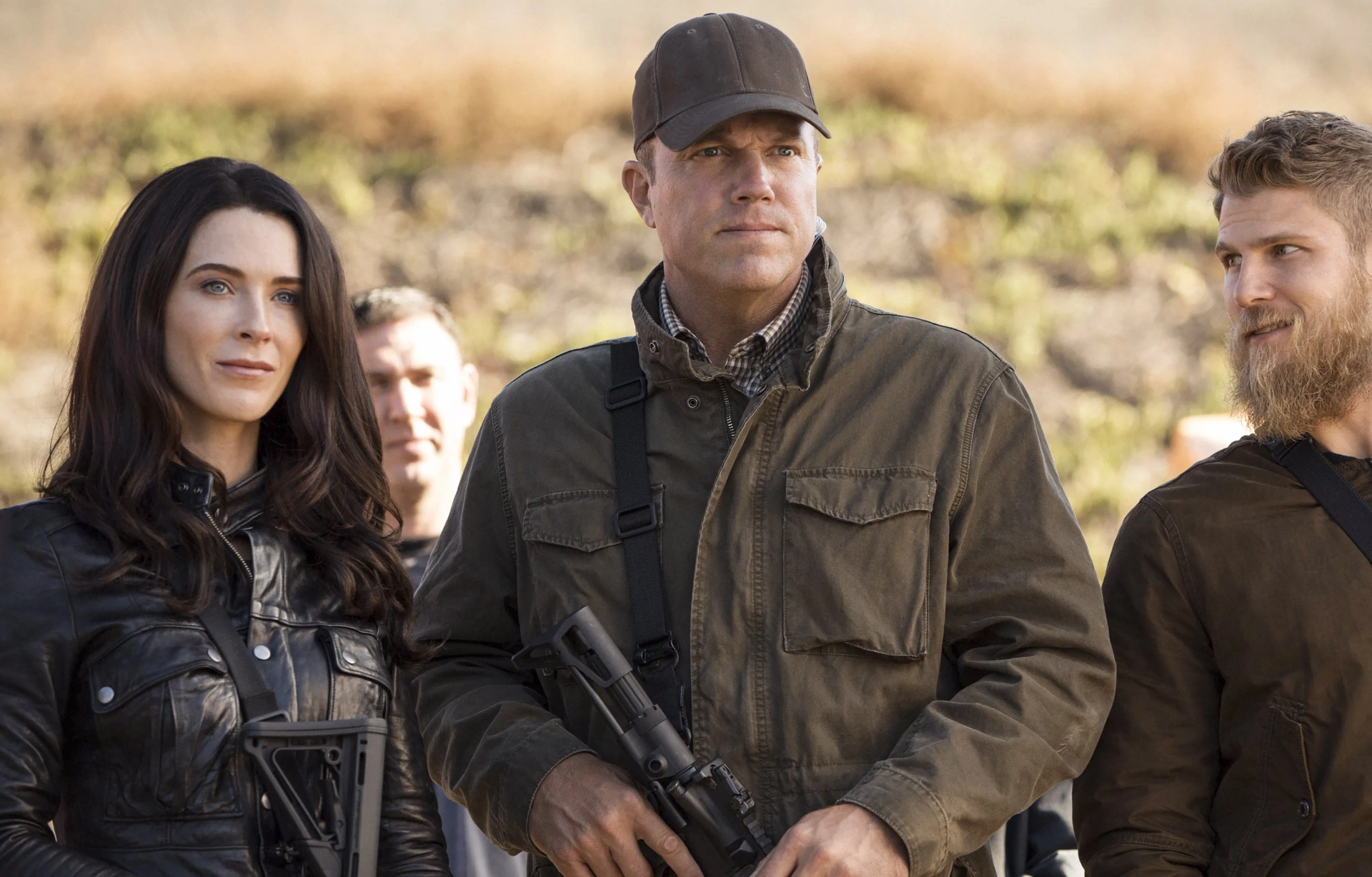 Adam Baldwin, Travis Van Winkle, and Bridget Regan in The Last Ship (2014)