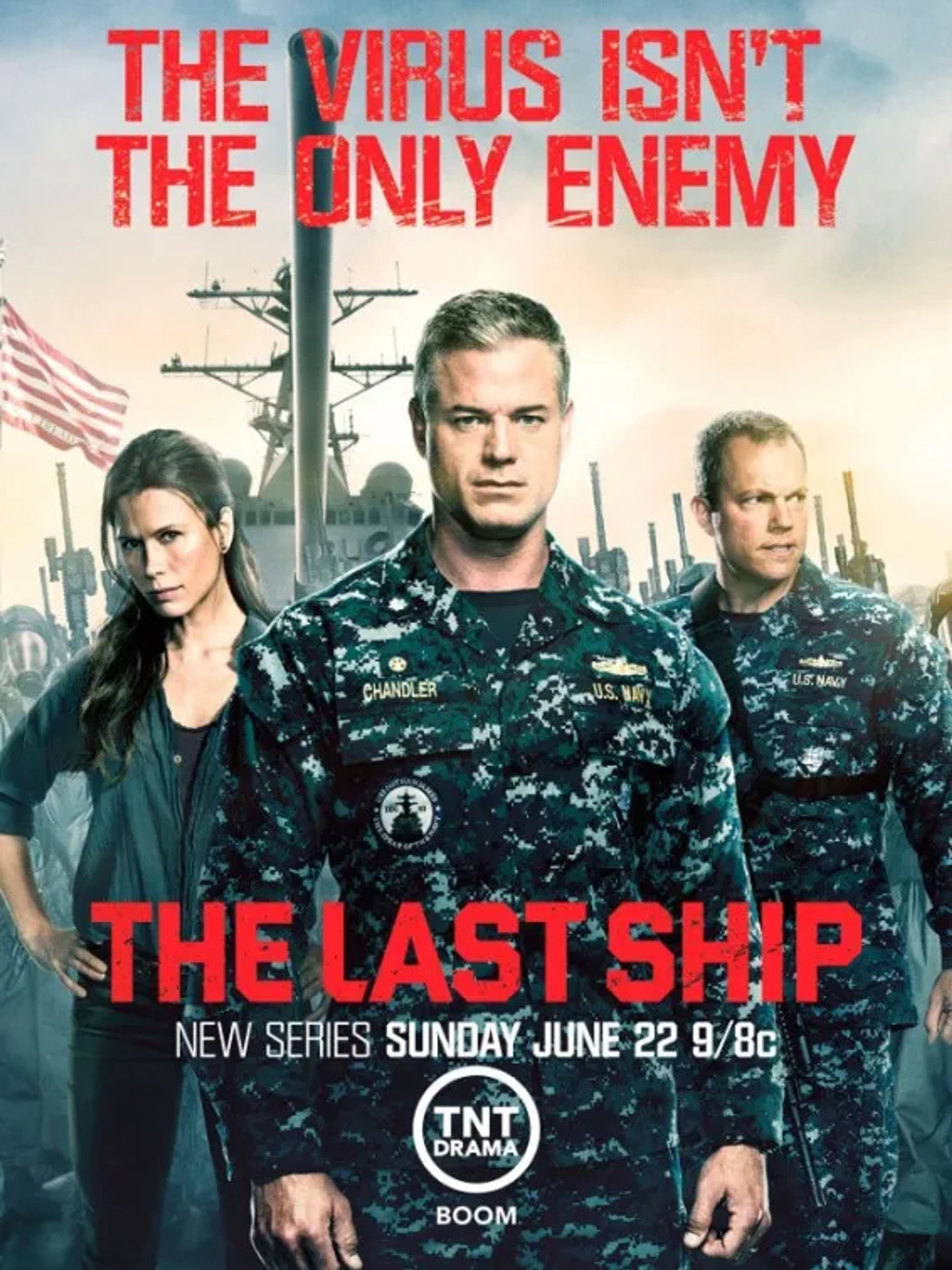 Adam Baldwin, Eric Dane, and Rhona Mitra in The Last Ship (2014)