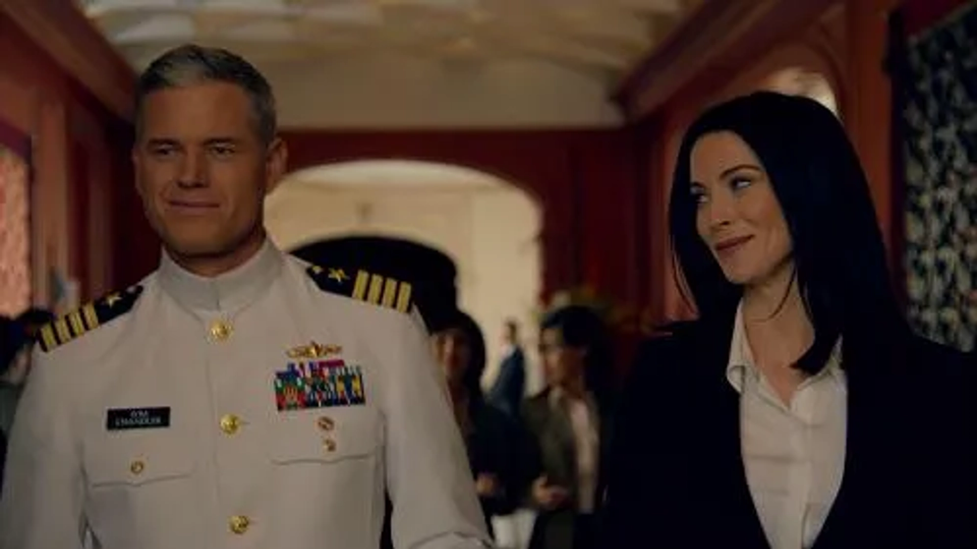 Eric Dane and Bridget Regan in The Last Ship (2014)