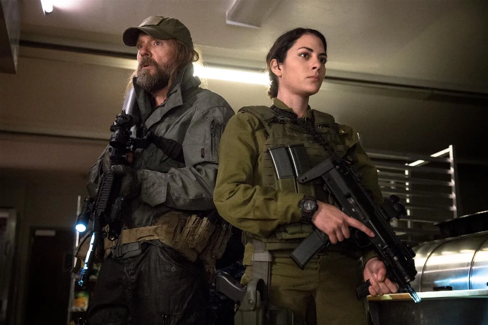 John Pyper-Ferguson and Inbar Lavi in The Last Ship (2014)