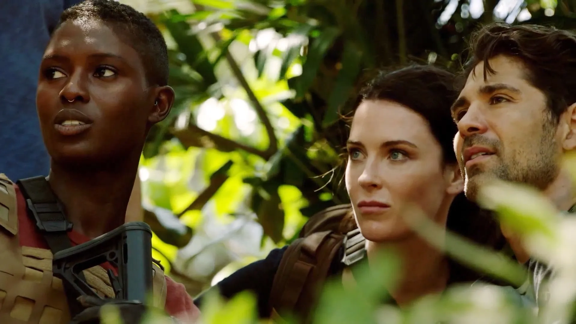 Bren Foster, Bridget Regan, and Jodie Turner-Smith in The Last Ship (2014)